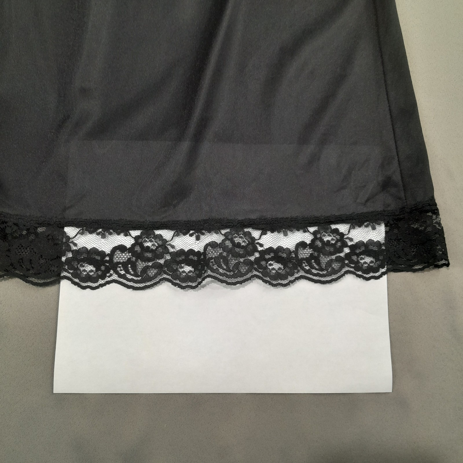 Kaydette Half Slip Womens 3XL Black 100% Antron Nylon Lace Hem Lingerie USA Vtg