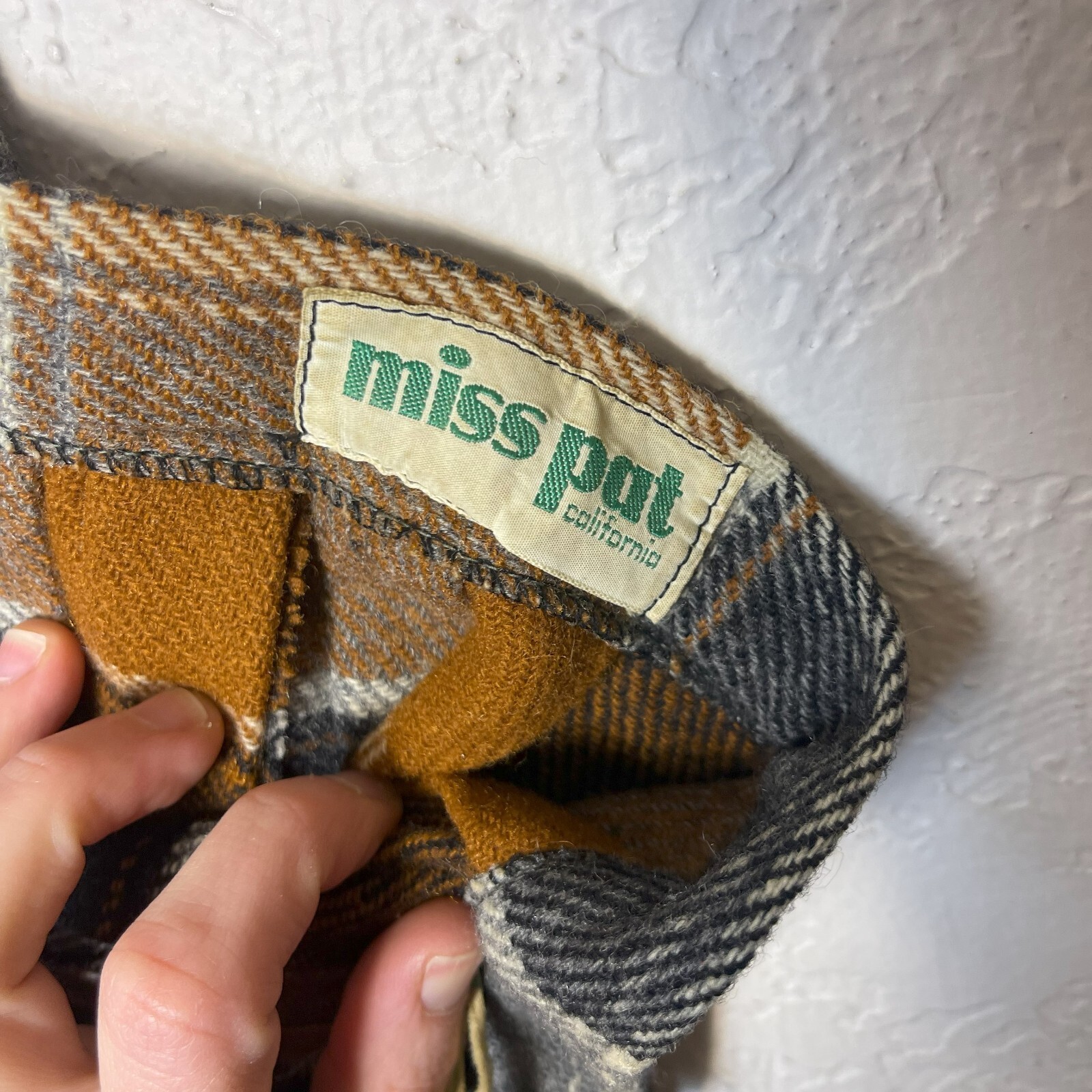 Vintage 70’s Miss Pat California Pleated Wool Plaid Skirt