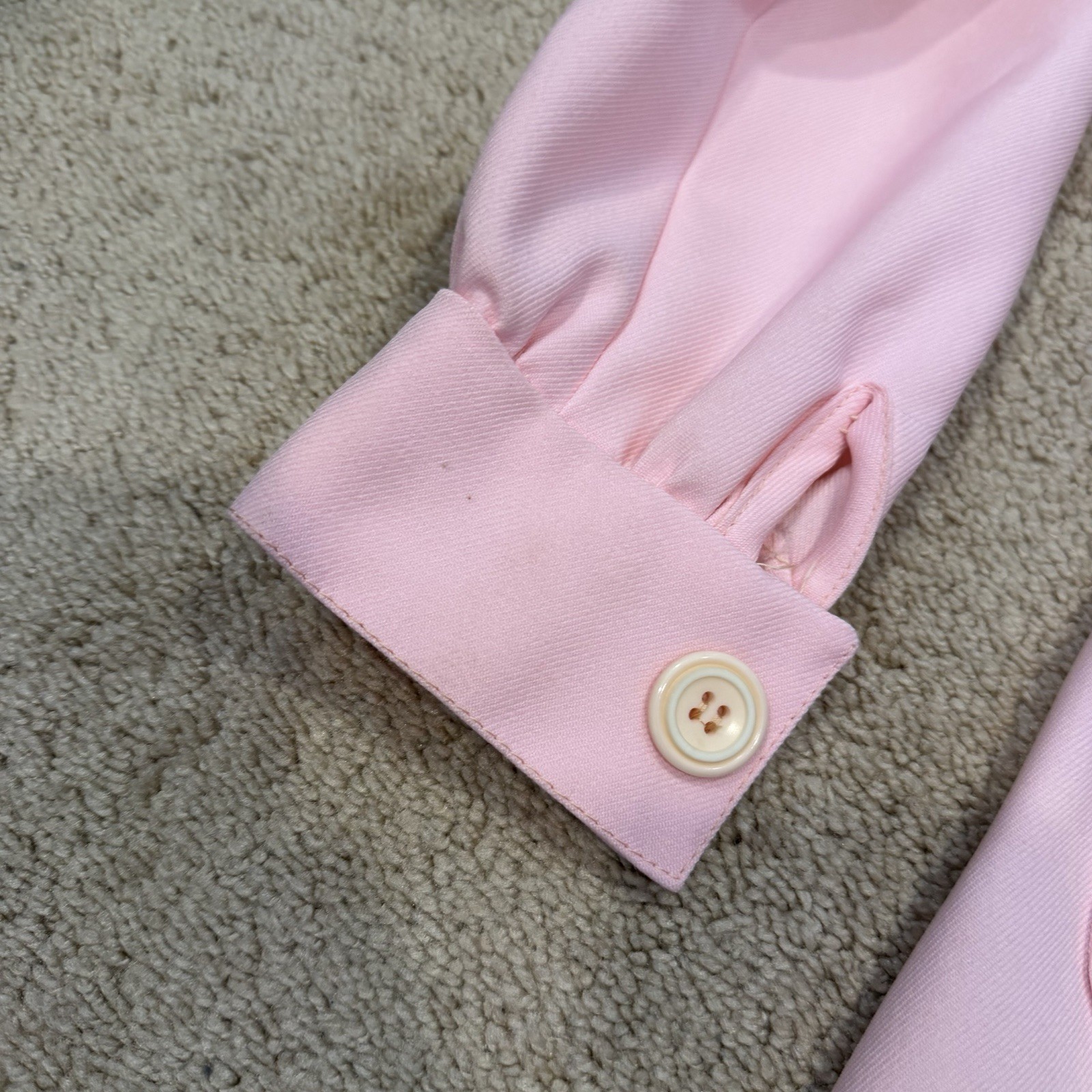 Vintage Sherbet Shirt Dress Juniors 8 Pink Button Front Mod GoGo A Line 60s