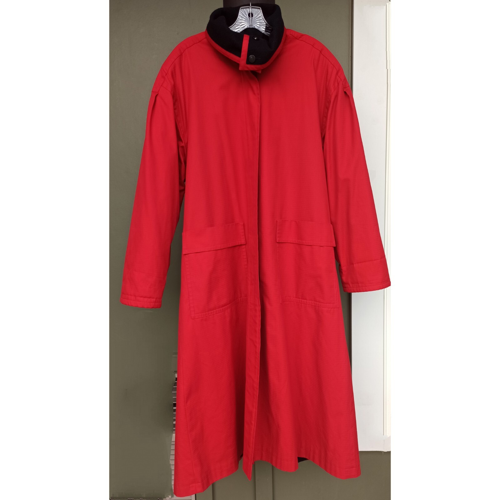 Vintage Licensed In 80s Bliss Blass Red Long Coat With Wool Lining