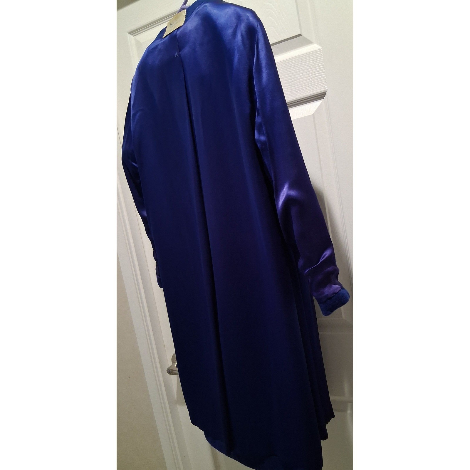 Vintage Forstmann Wool Coat Royal Blue Mink Fur Collar