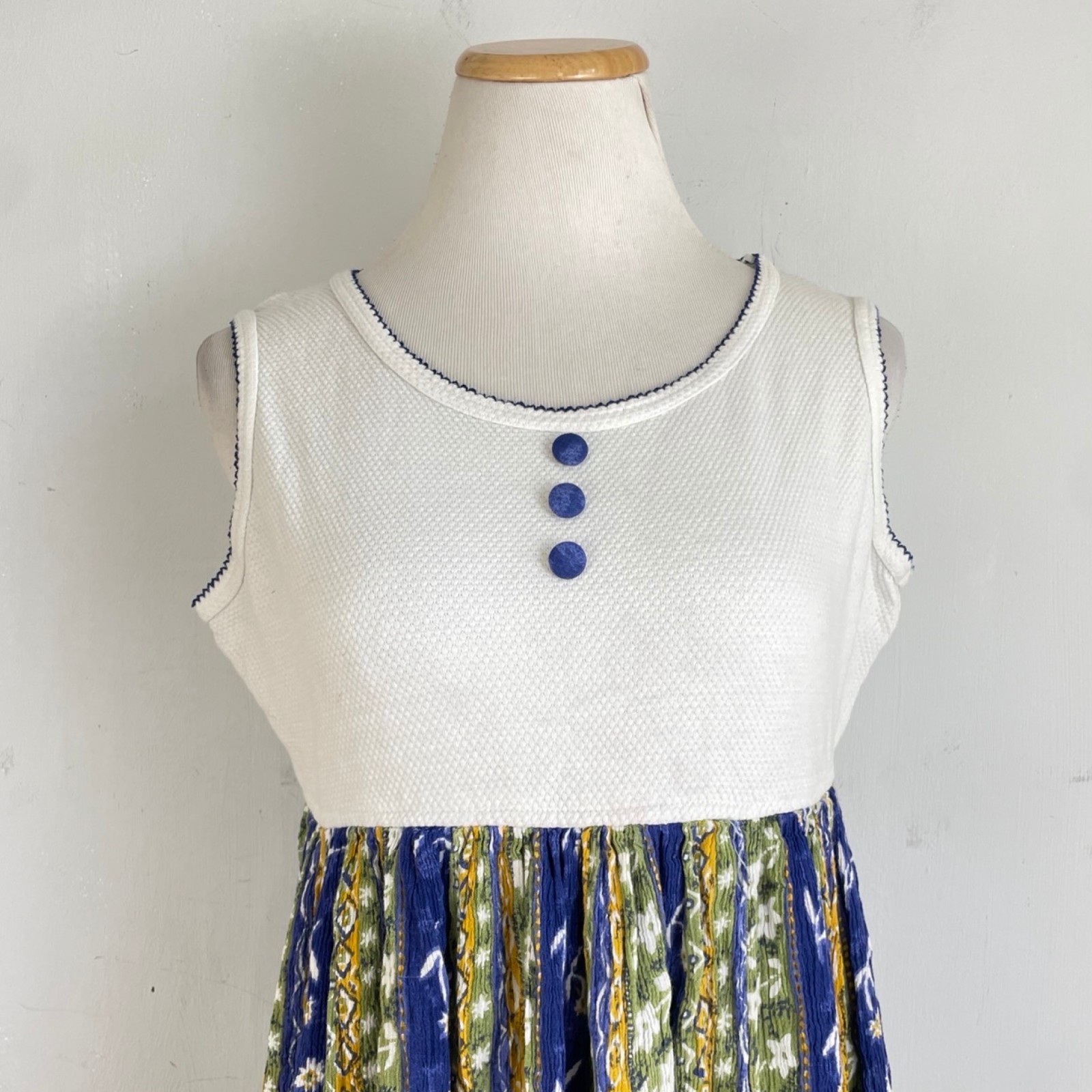 Vintage Floral Midi Dress Size Medium 1990s Floral Rayon Skirt Knit Cotton