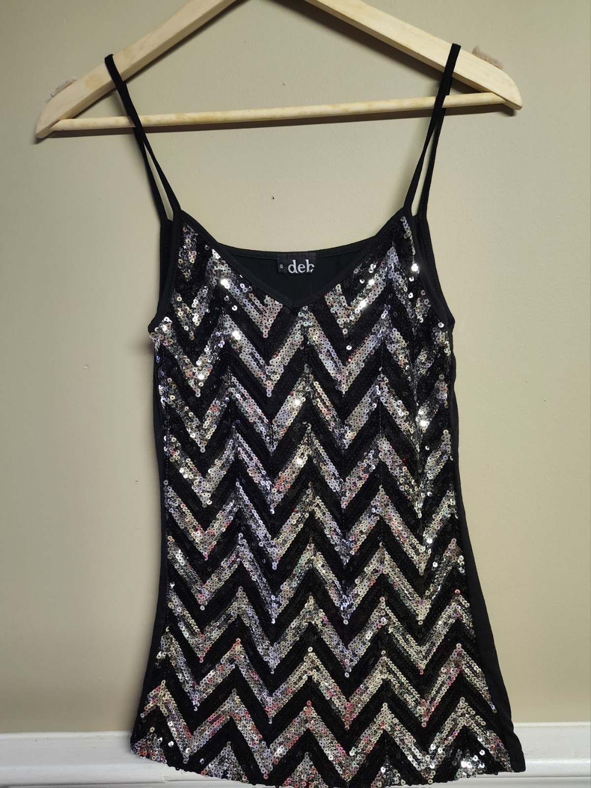 Y2K 2000’s Deb Sequin Tank Top Women’s Size L