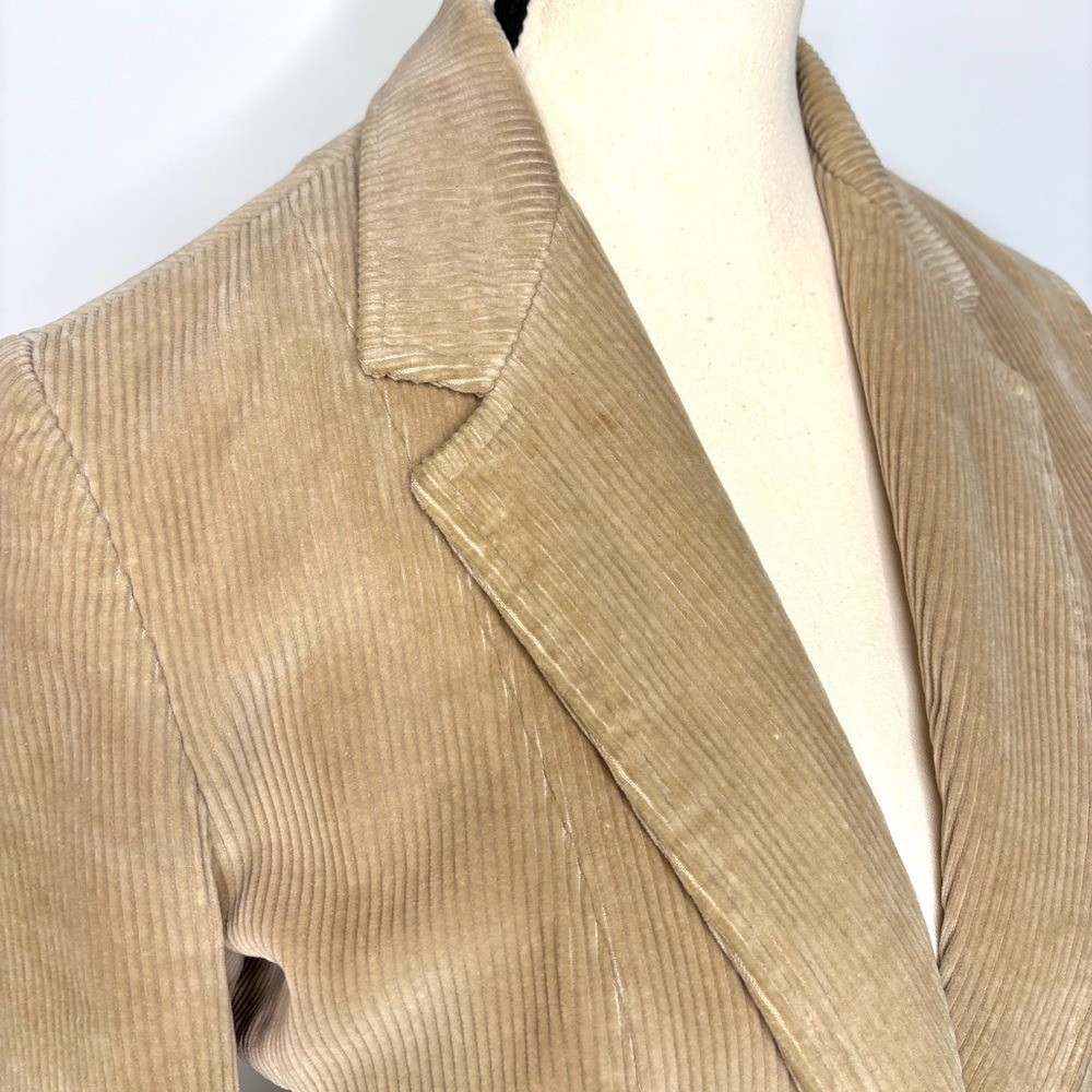 Vintage 70’s Sears Jr Bazaar Classic Tan Corduroy Blazer Lined Size Small