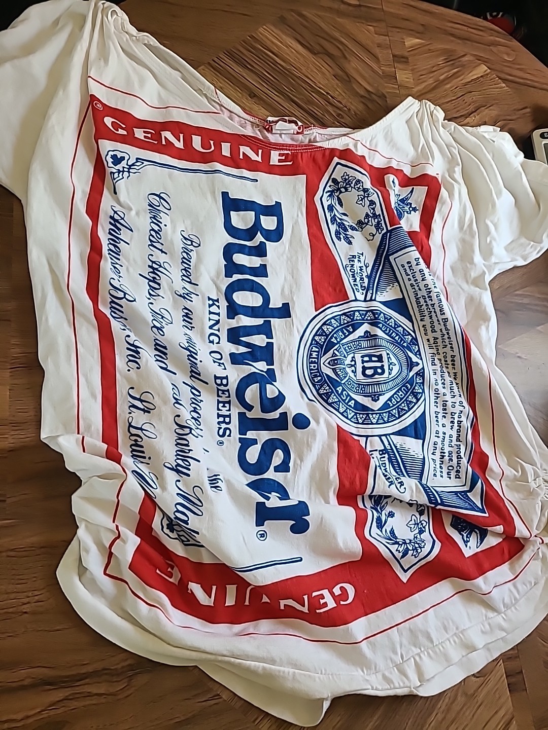Carabella Collection Vintage Budweiser Romper Single Stitch Coverup OSFA USA