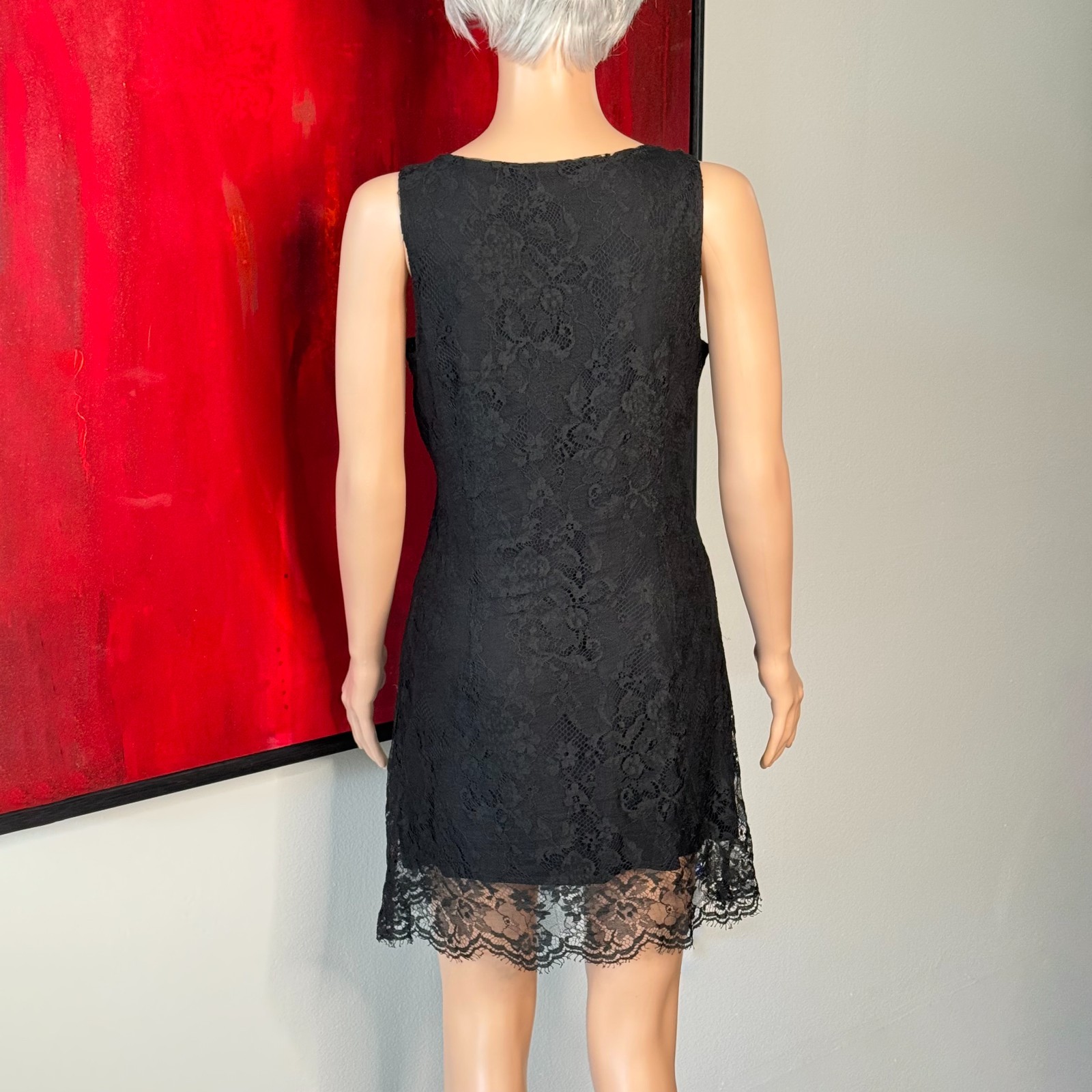 GIANNI VERSACE VERSUS black lace mini dress size 46 from S/S 1994
