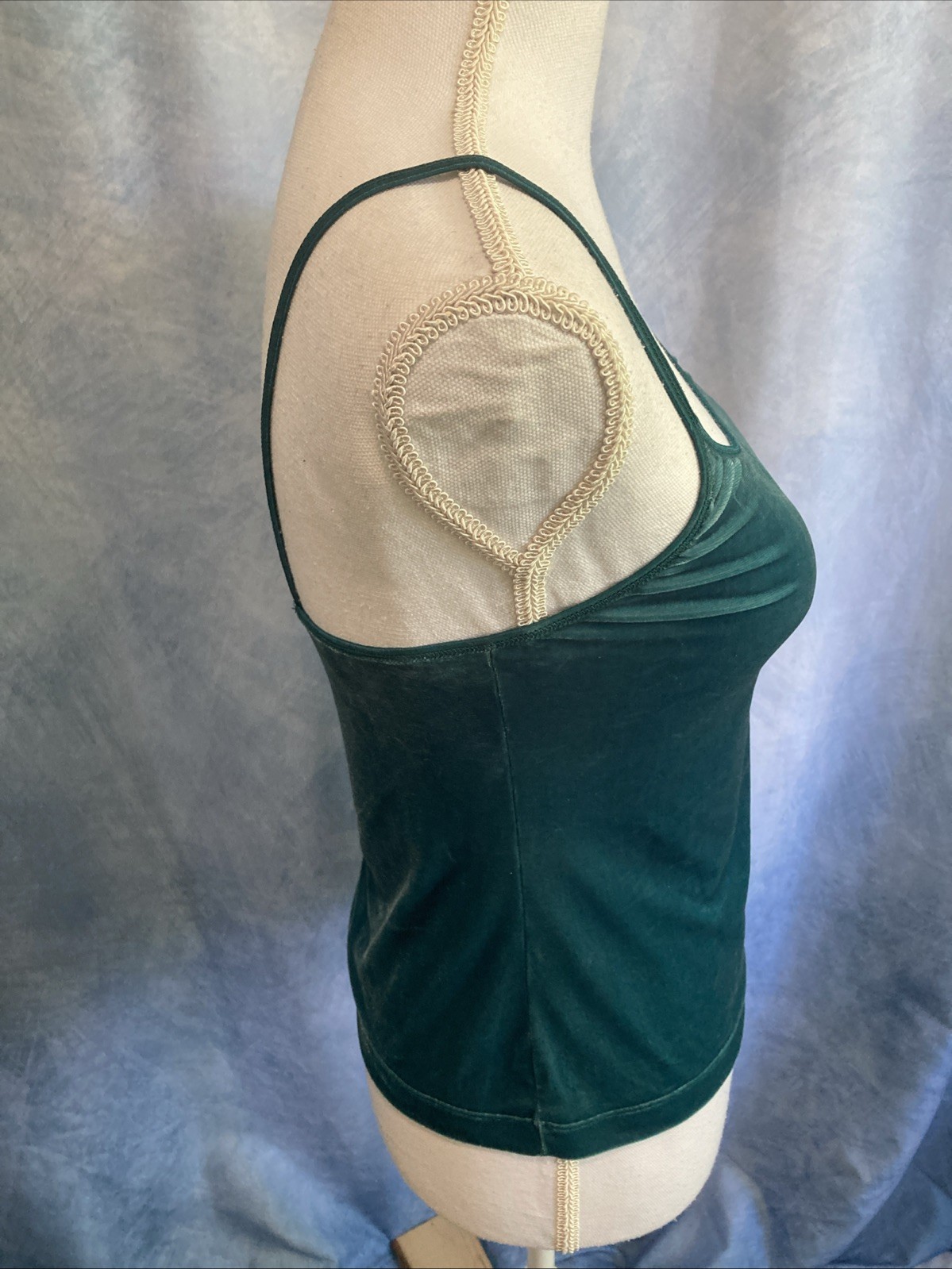 VTG 90s Warner’s Velvet Beware Cami Teal Green Spaghetti Strap Top Medium Grunge