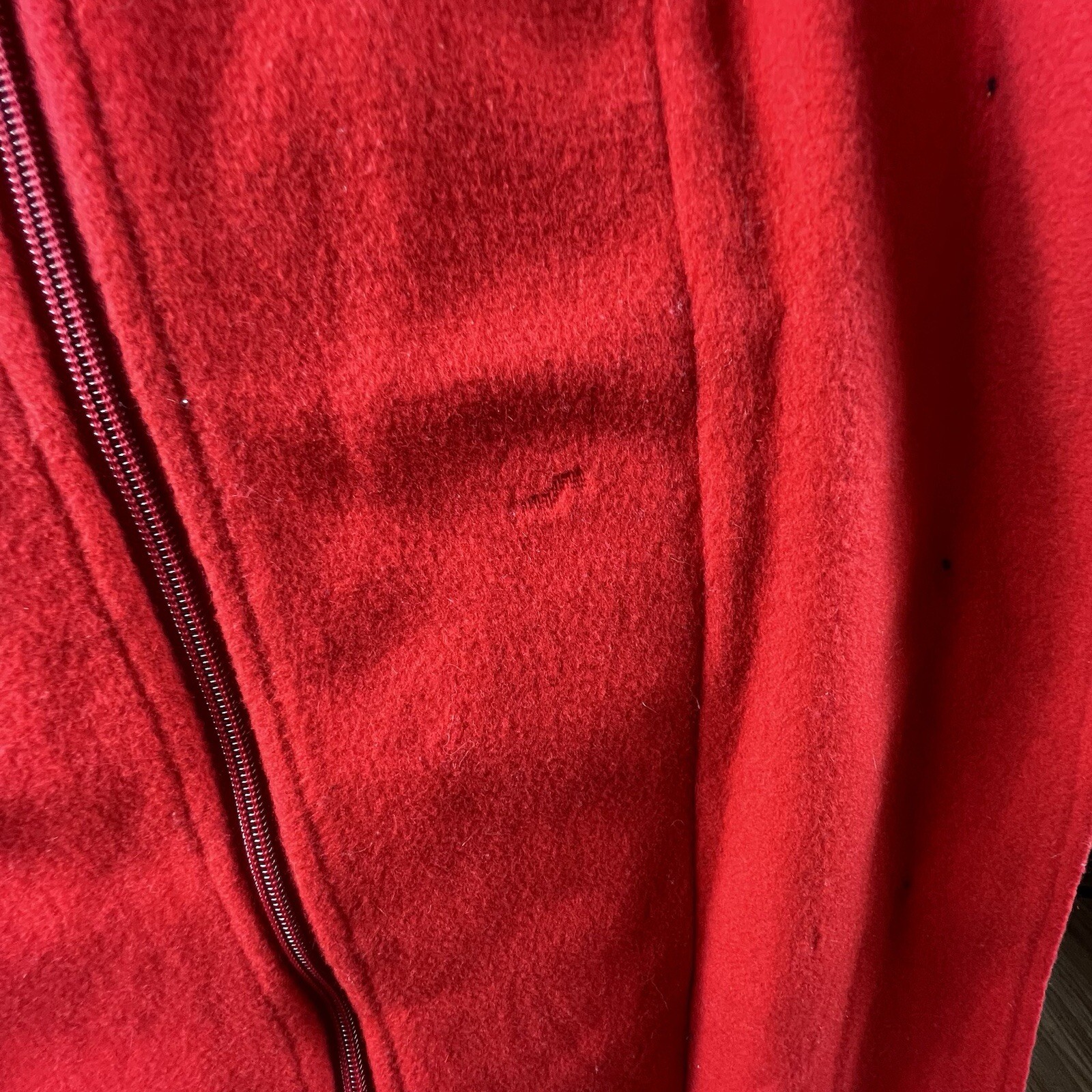 VTG Mackintosh 100% Wool Coat Women Lg Lined Hooded Vest and Coat Navy Red READ