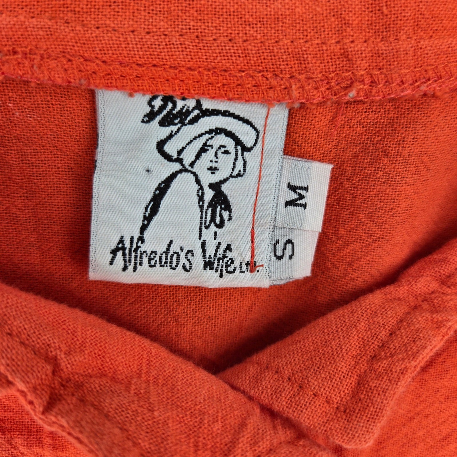 Alfredo’s Wife Womens Small Medium Orange Palm Tree Applique Vintage Shirt