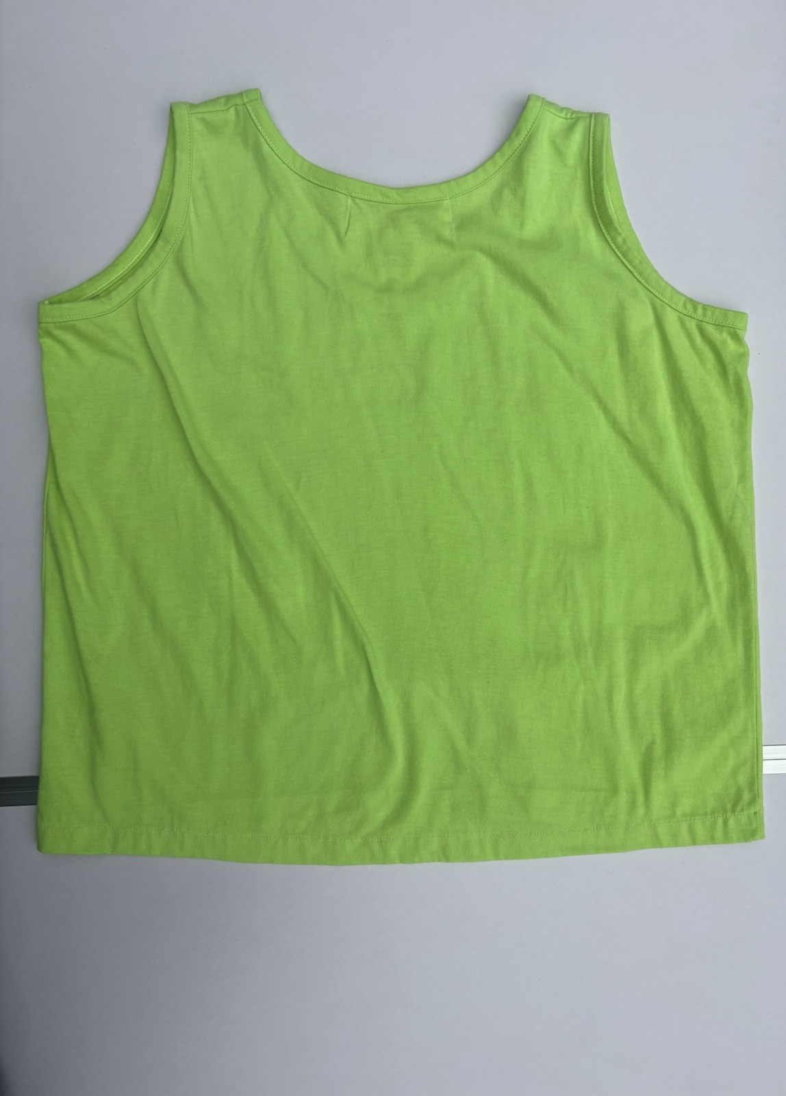 Vintage 90s Lime Green Tropical Print Boxy Tank Top with Beaded Embellishments M