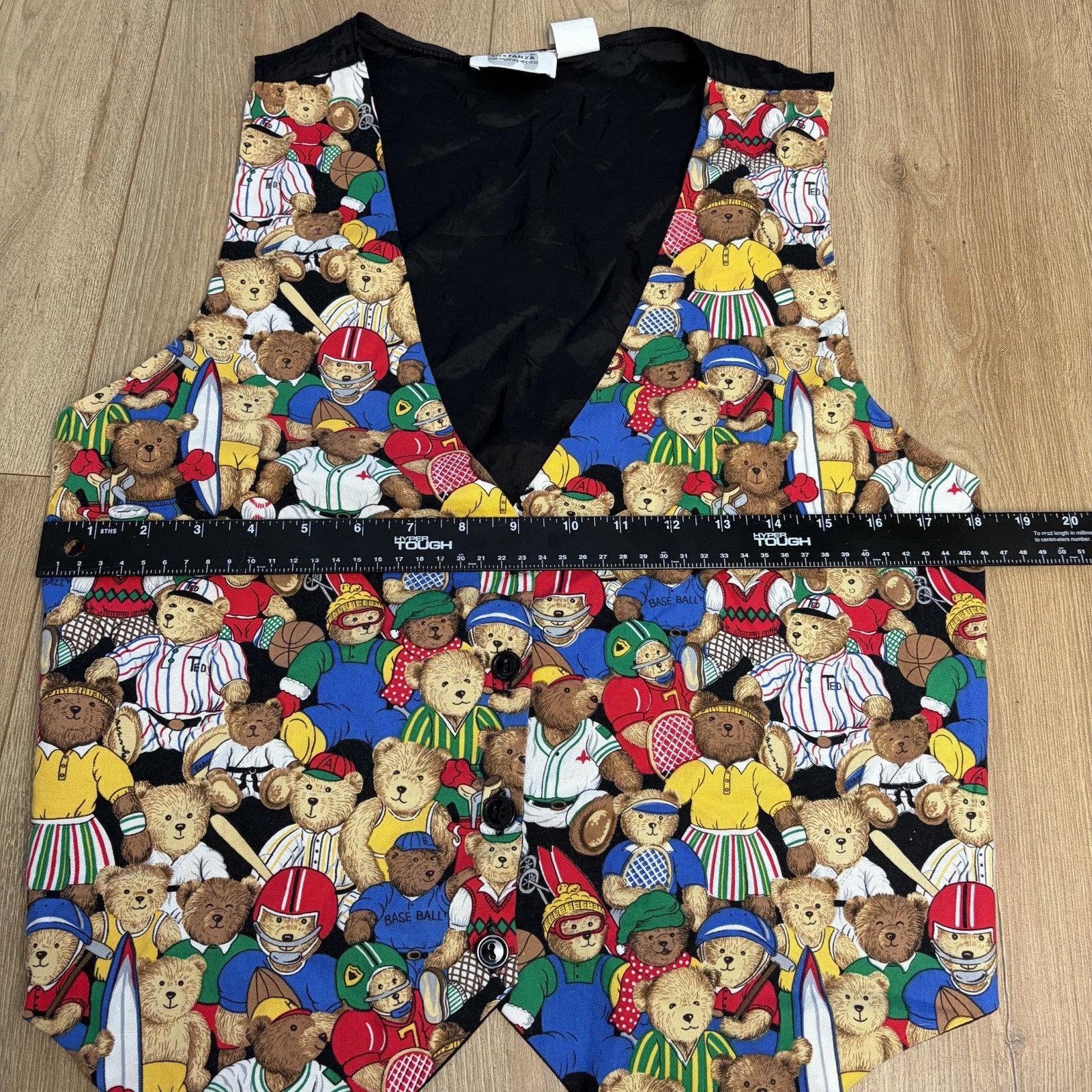 Vintage Sostanza Teddy Bear Sports Vest 80s 90s Women’s L/XL Quirky Fun