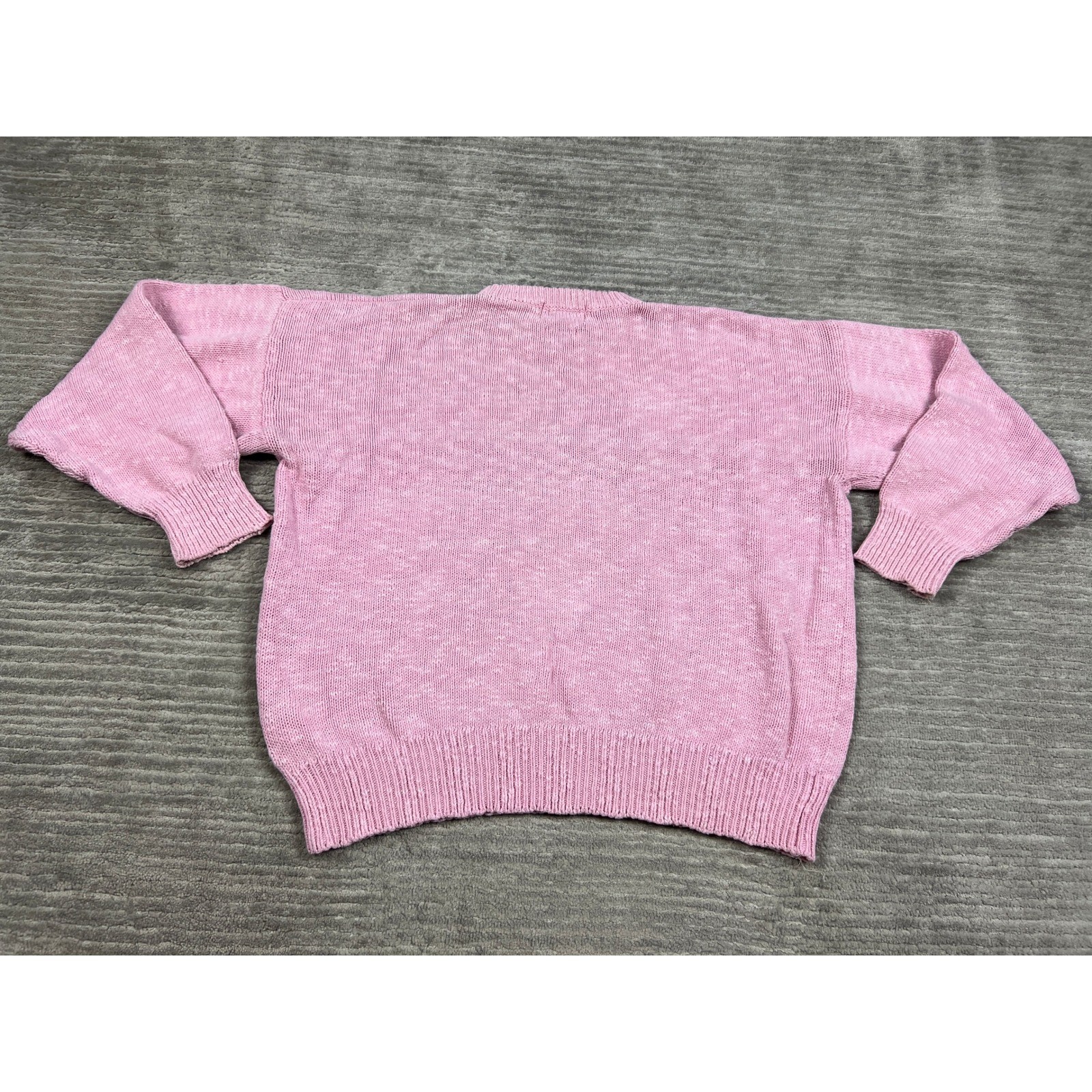 Club Run Sport Sweater Womens XL Pink Cotton Crewneck Marl Knit Vintage Slouchy