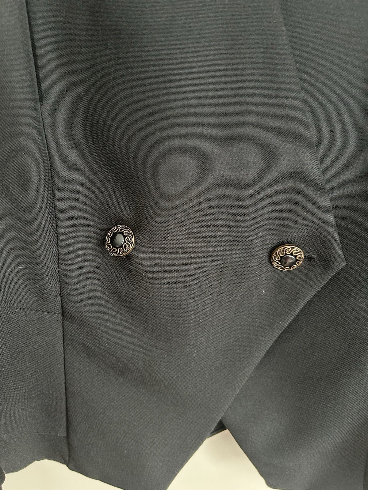Vintage 90s Black Peplum Blazer Sheer Sleeve Minimalist Jacket