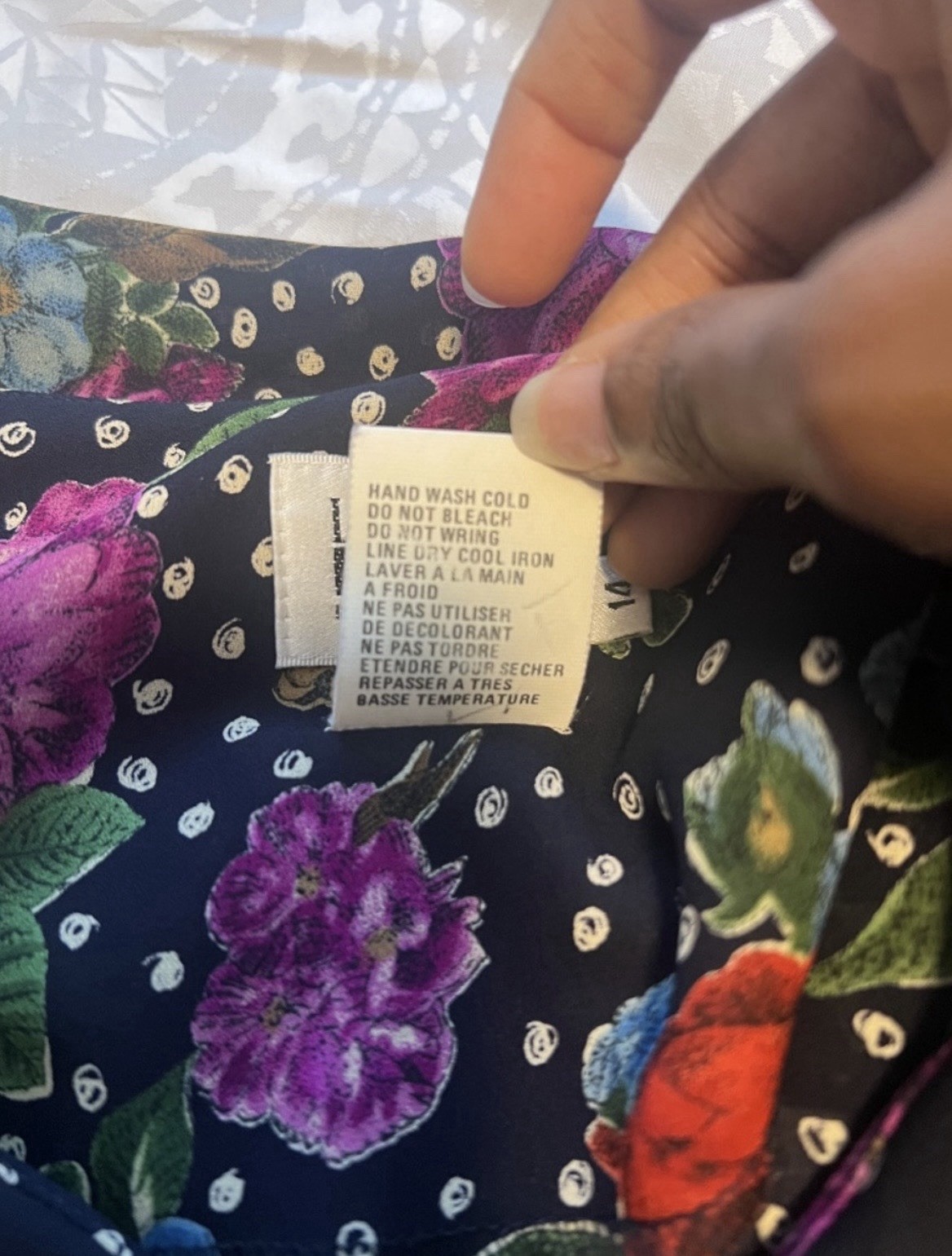Vintage Floral Leslie Fay Ruffle Collar Printed Maxi Dress