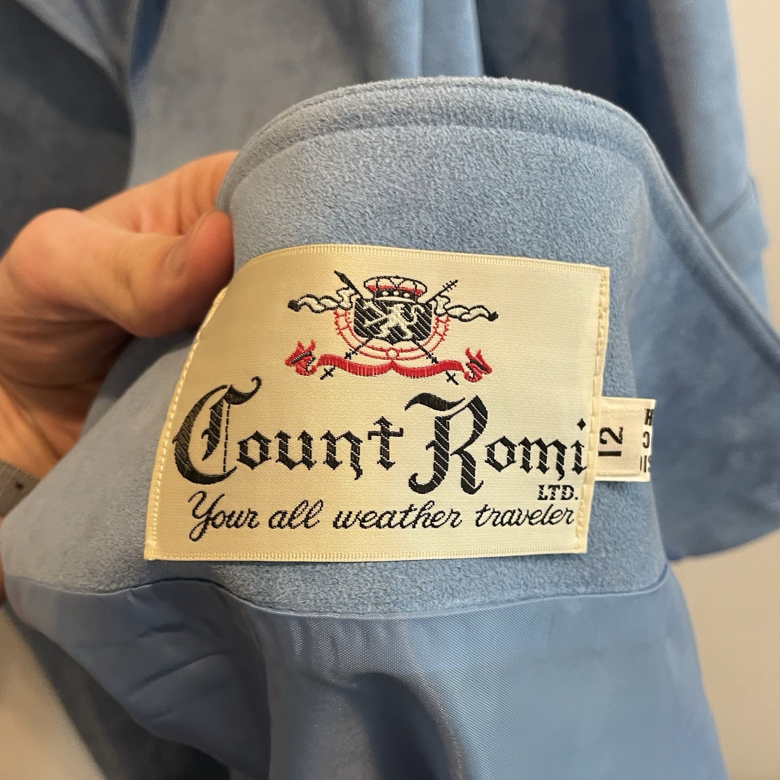 Vintage 70s Women’s Count Romi Blue Ultra Suede Long Swing Coat Sz 12 Trench