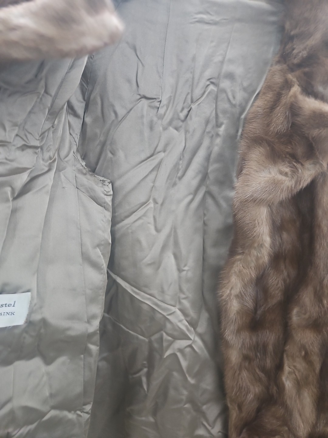 Natural Brown Mink Vintage EMBA Pastel Royal Quality Capelet Shawl Jacket Sz M