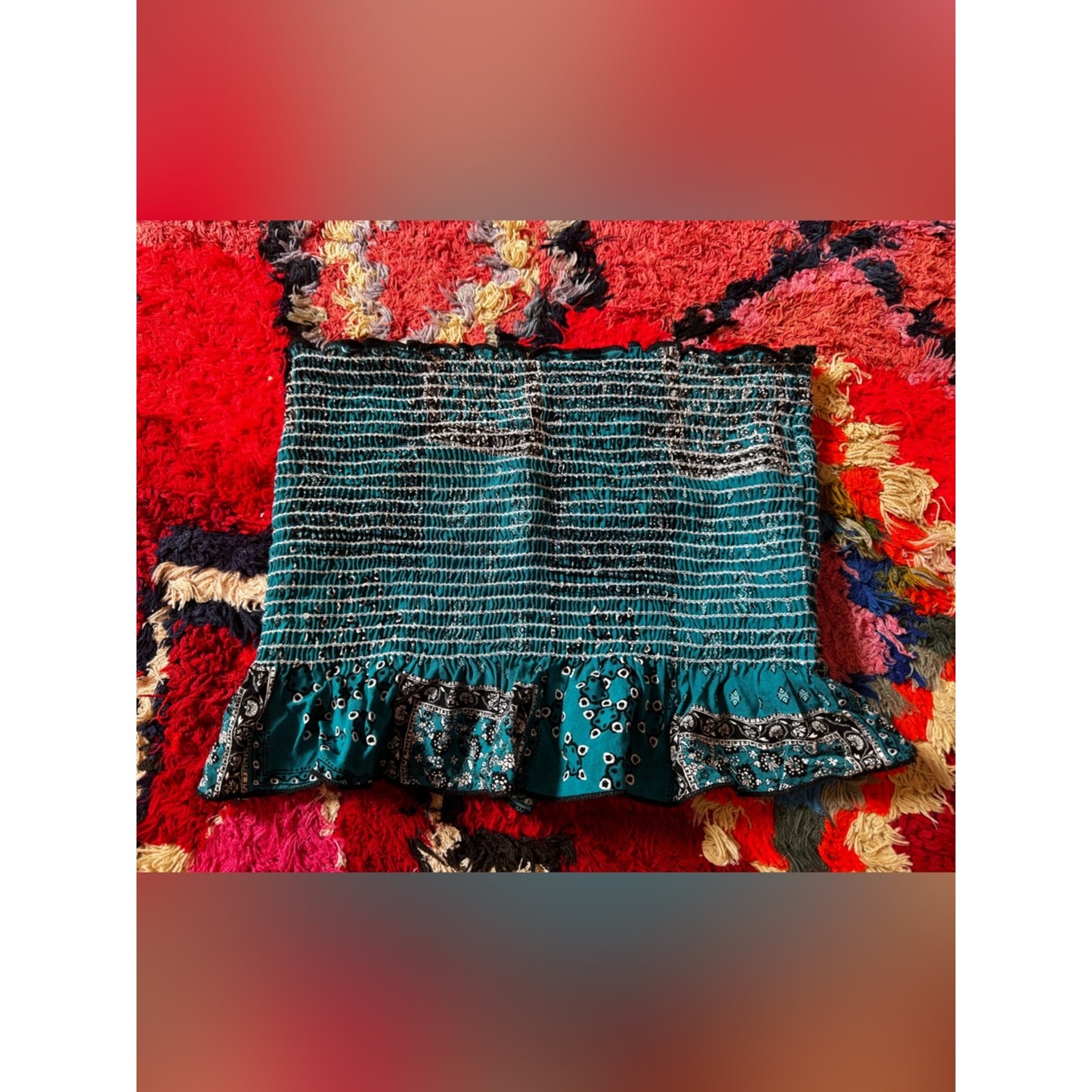 Y2K does 70s Bandana Print Stretch Tube Top Sz L