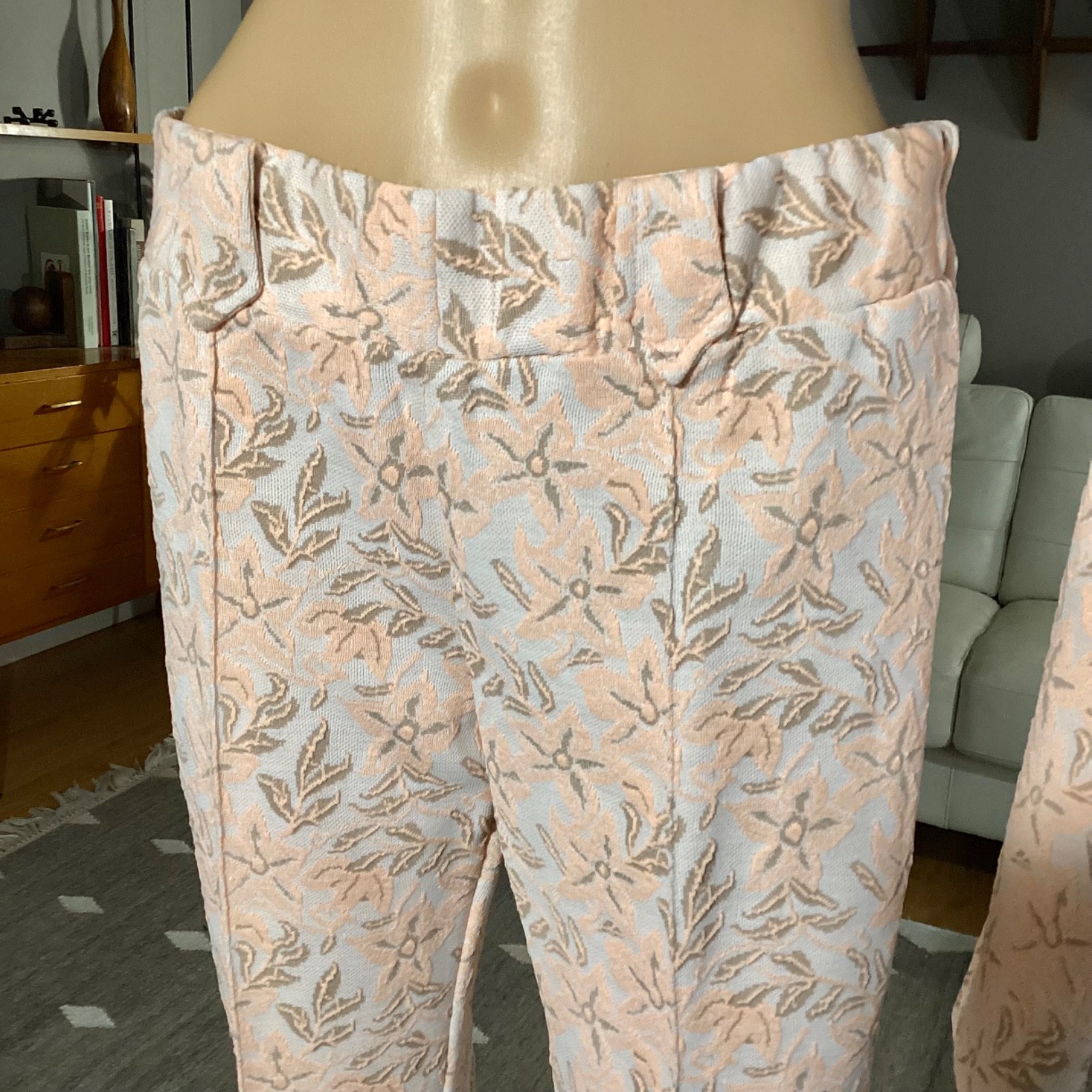 Vtg 1970’s PANHANDLE SLIM Western Pantsuit Flared PANTS+ JACKET + VEST Peach