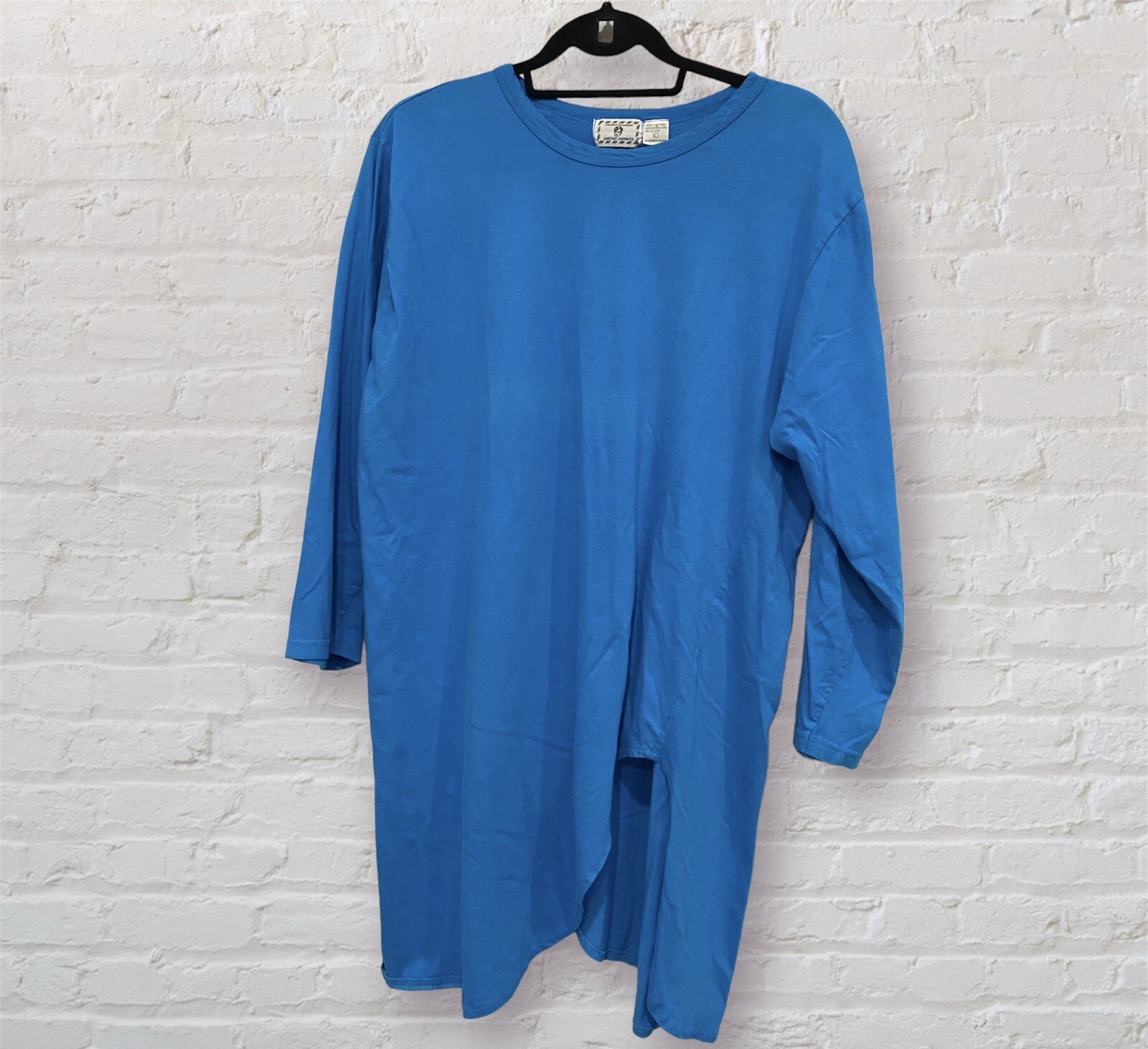 Vintage 80s Limited Express Blue Tunic Or Nightgown With Slits