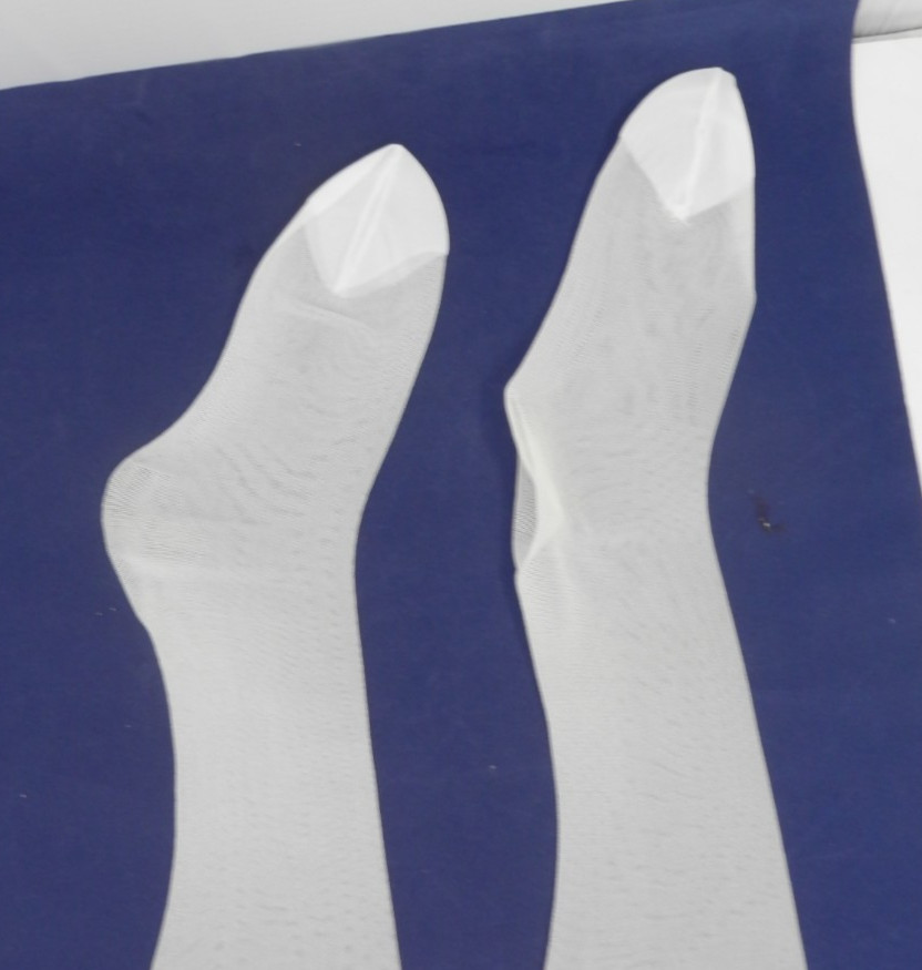 Vintage 50s Johnson’s Regency Seamless Stockings • Thigh High S White 28″ NOS