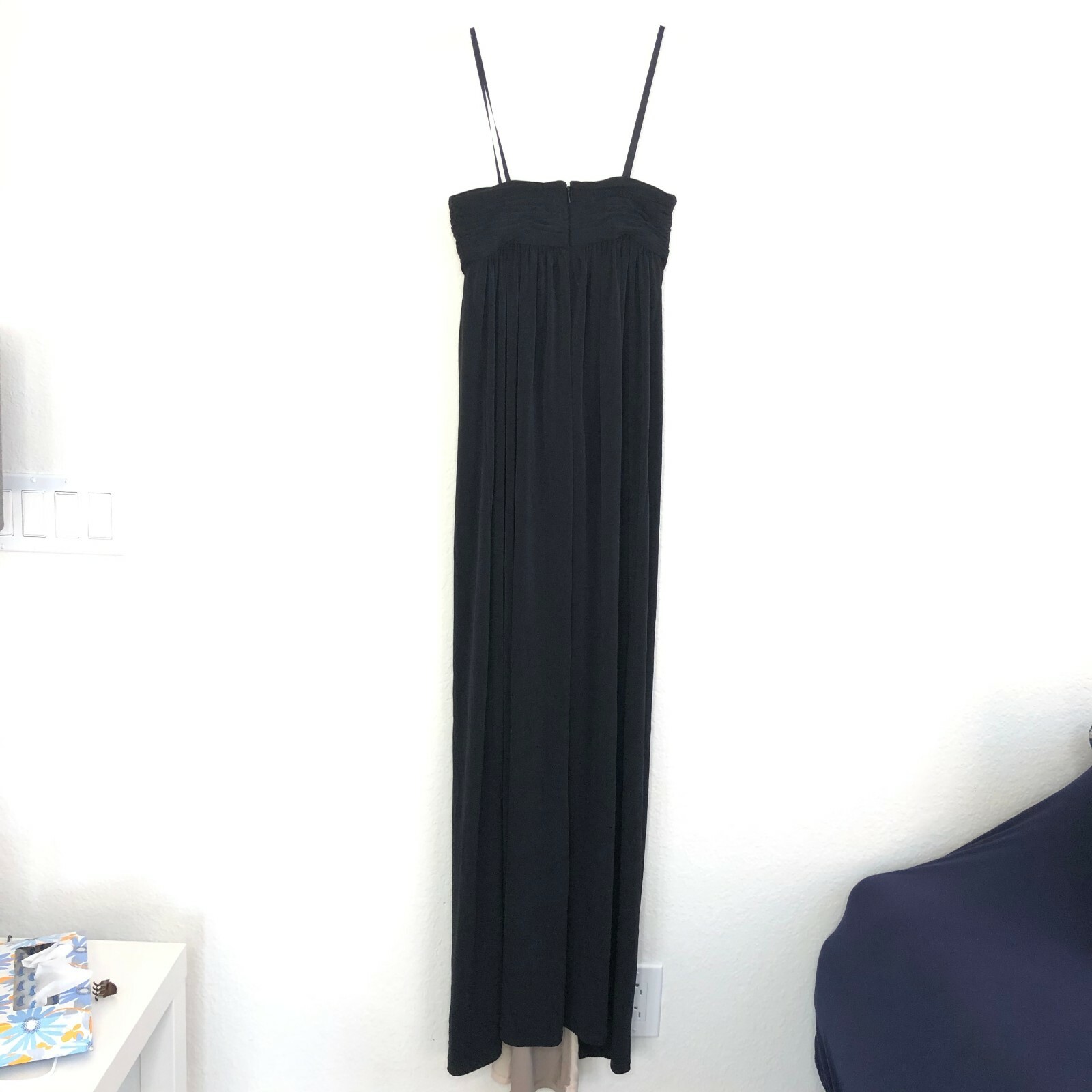Vintage BCBG Paris Women’s Black Cream Goddess Gown Maxi Gown Dress 2 Wedding