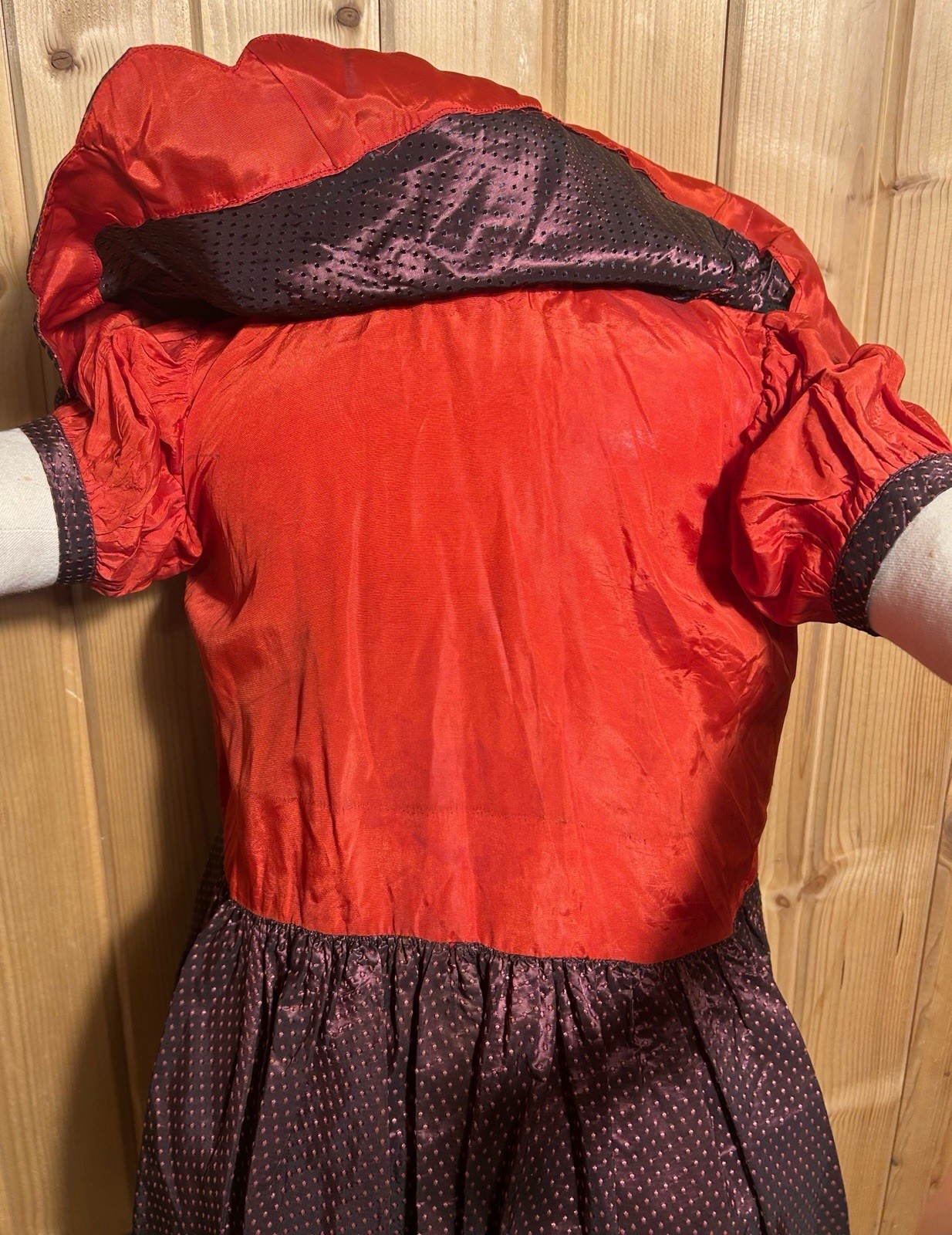 Vtg 50s Dress Set Mommy & Me Matching Plum Taffeta Party Fit Flare 28”W Girls 12