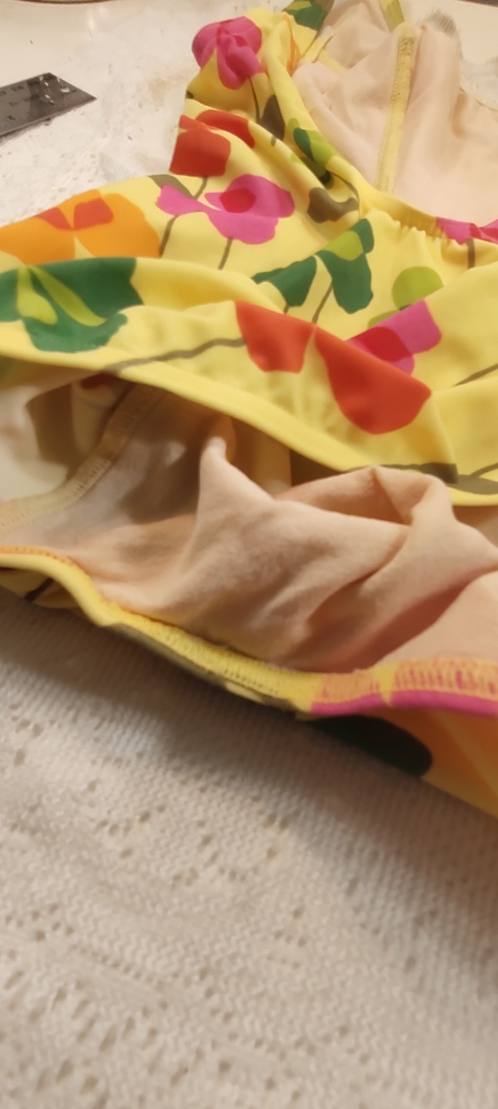 Vintage Sun Fun By Ari Size 12-B Y2K Vibrant Colored Flowers Cheeky Bottom