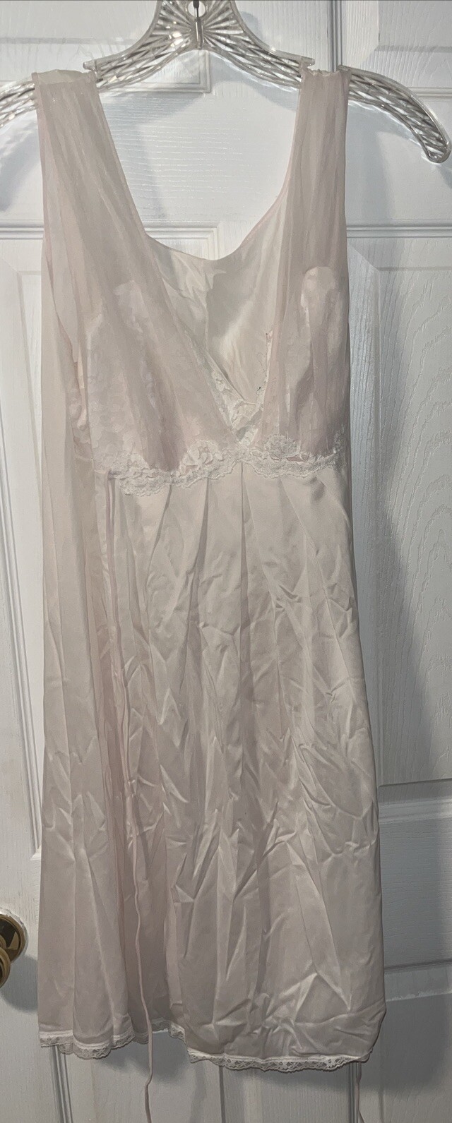 Vintage Gaymode Penneys pale pink Nightgown lace Nylon Medium