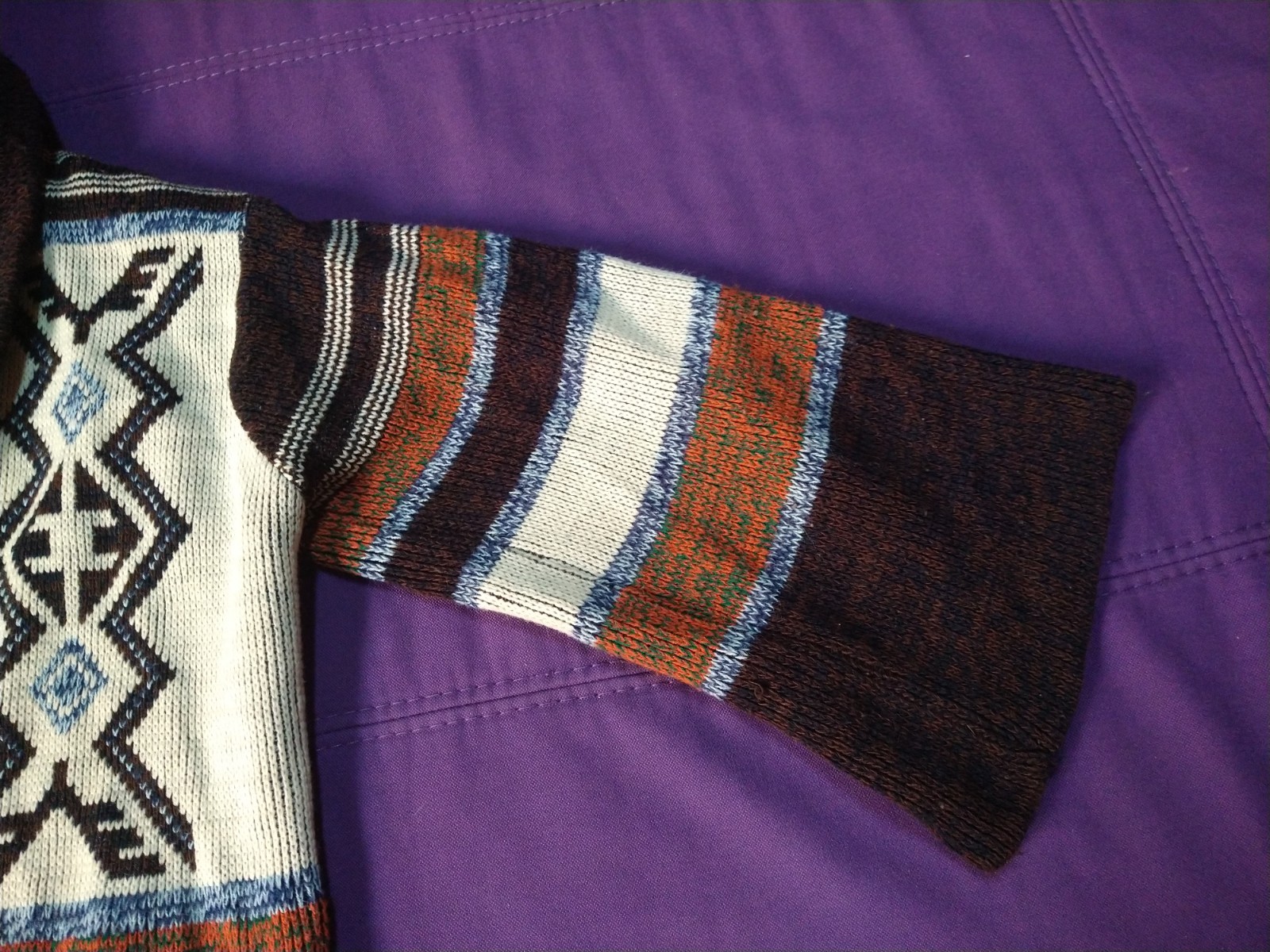 Vintage 80’s Retro Fall cardigan Western Native Boho Design Sweater Size L