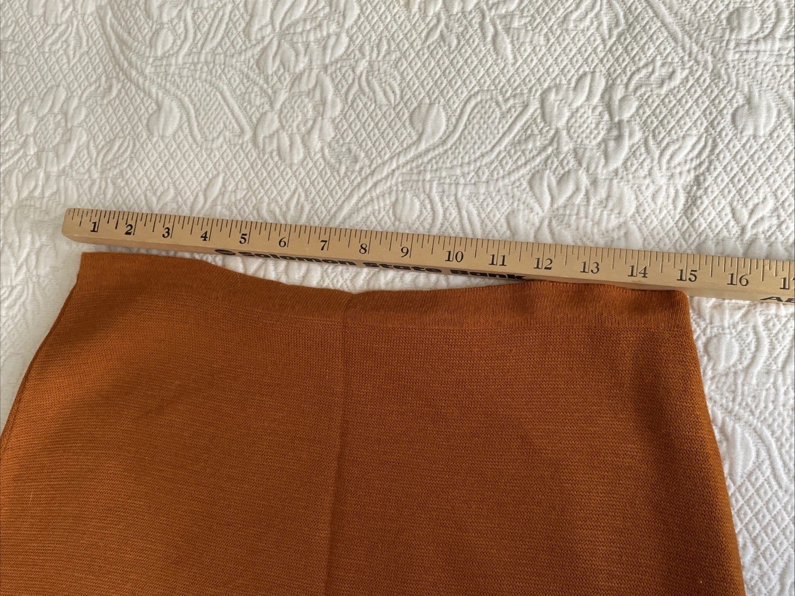 Vintage 1940s-50s Knit Cheerleader Set Burnt Orange & Black Sweater & Skirt