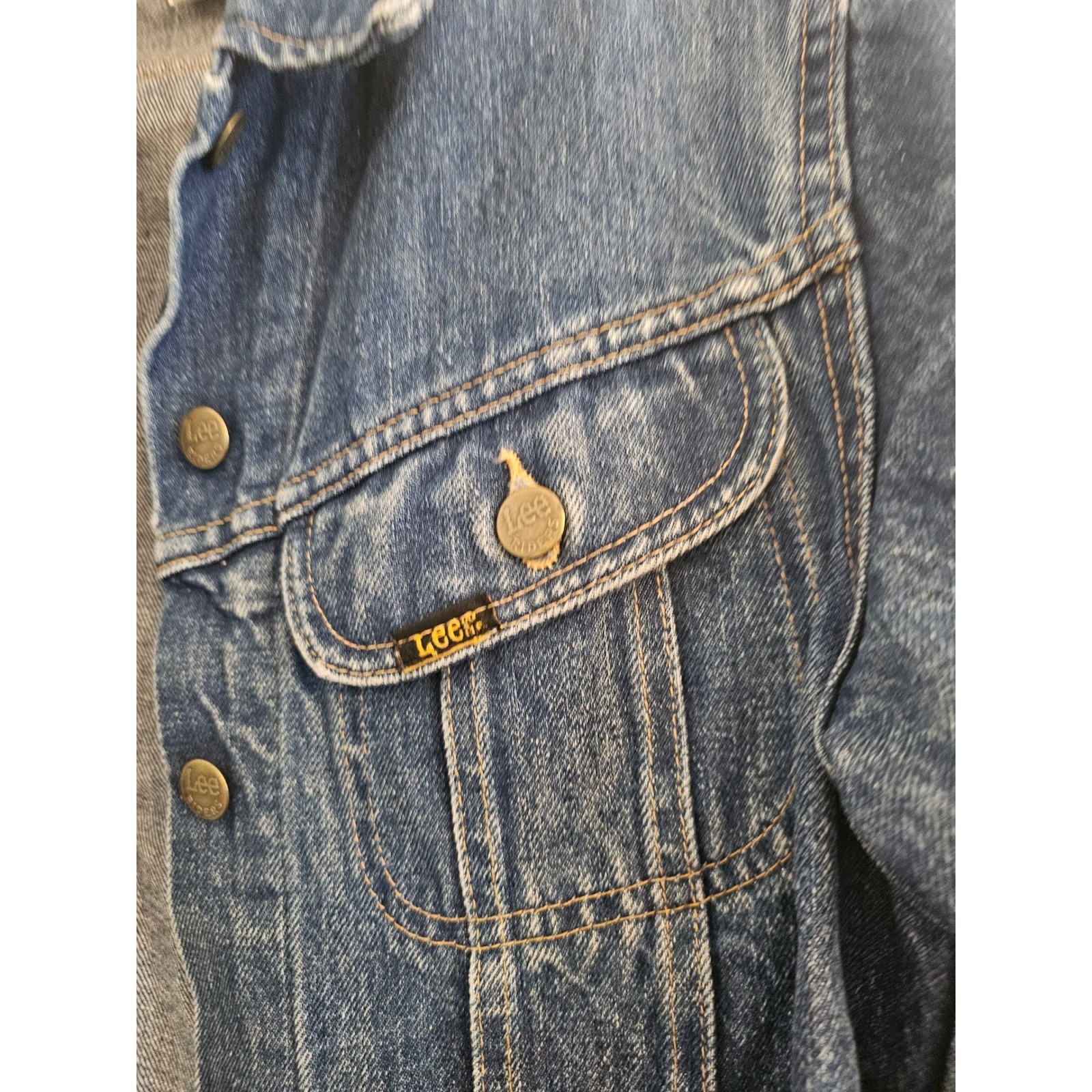 Vintage Lee Riders Denim Jacket Juniors 11/12 Blue Trucker Made in USA