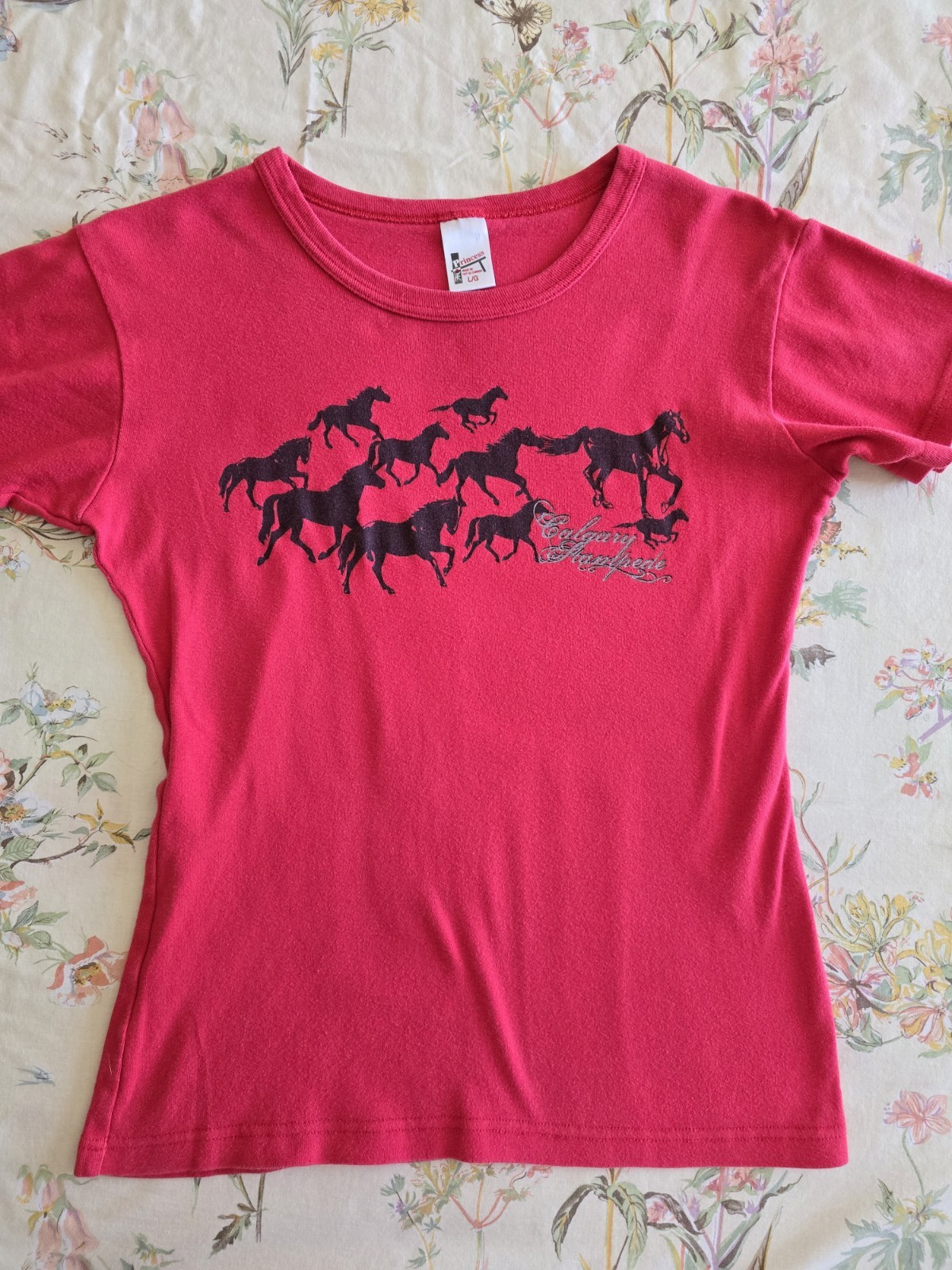 Vintage 90s Calgary Stampede Womens Baby Tee Cowgirl Western Rodeo Medium