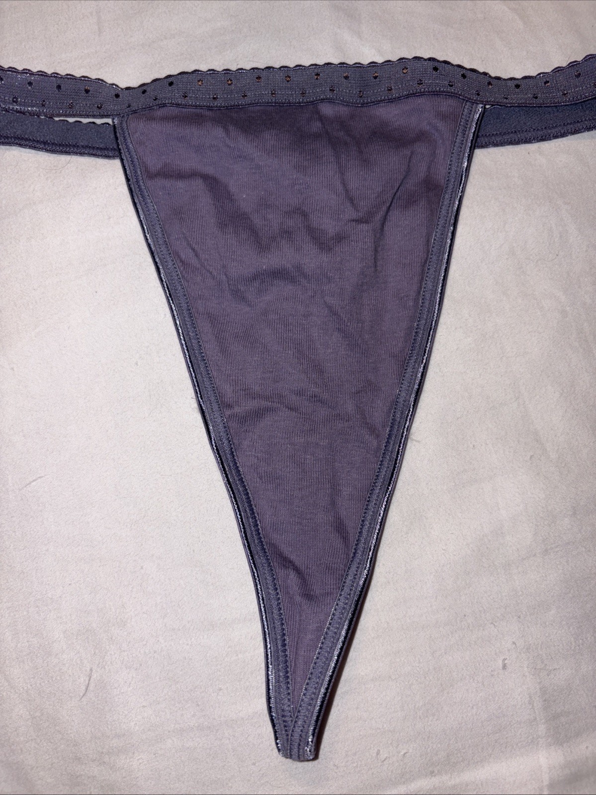 Warner’s Vtg Y2K Warner Panties M Thong String Mauve Bikini Cotton Underwear