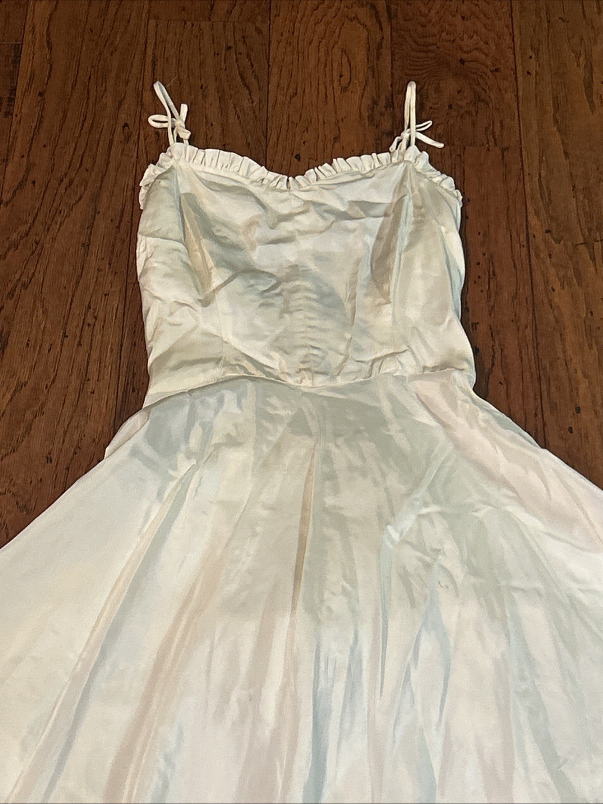 Vintage Ivory Spaghetti Strap Saloon Style Dress Size Small