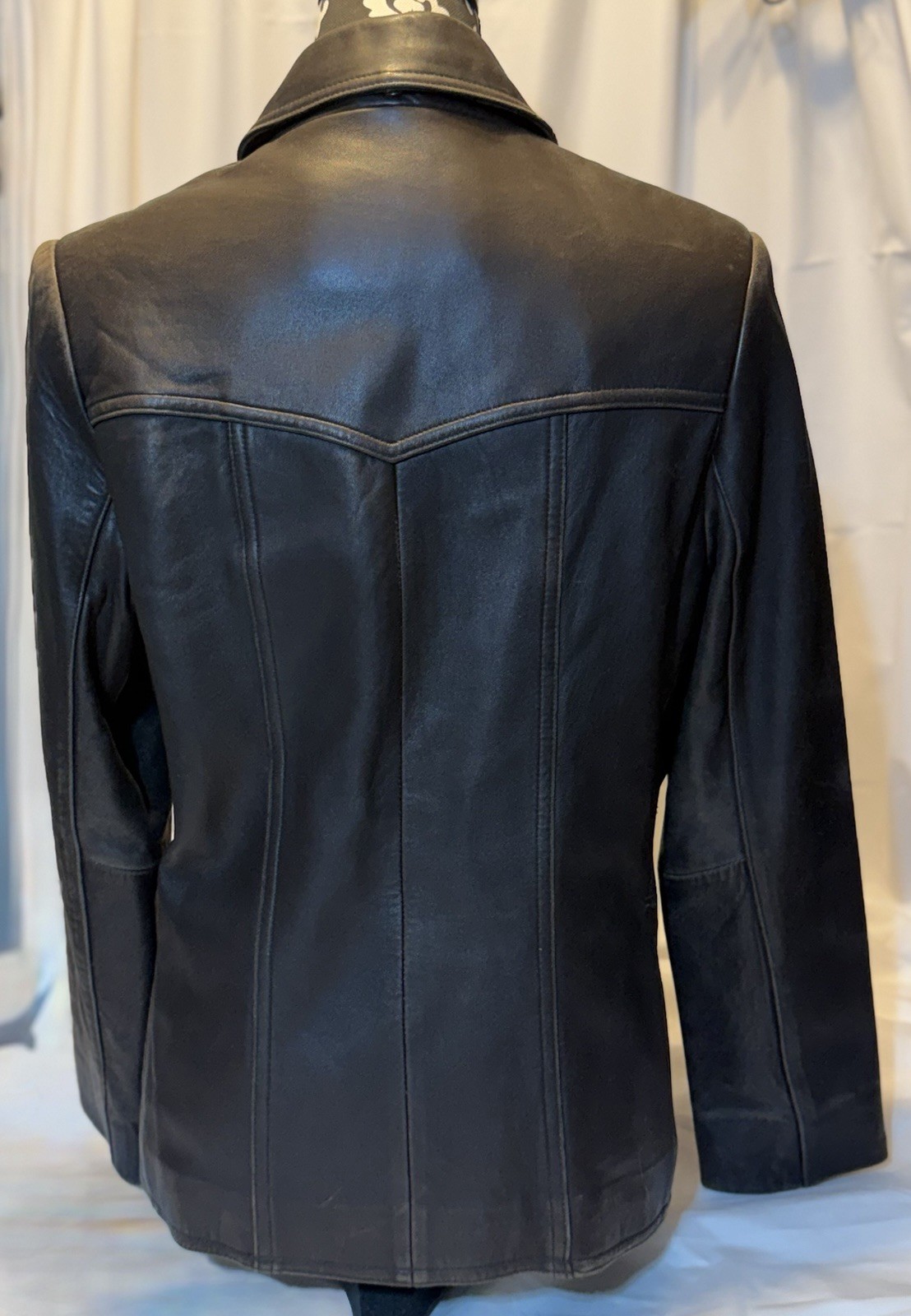 Vintage Lord & Taylor Brown Leather Jacket Size 4 90s Y2K Minimalist Indie Sleek