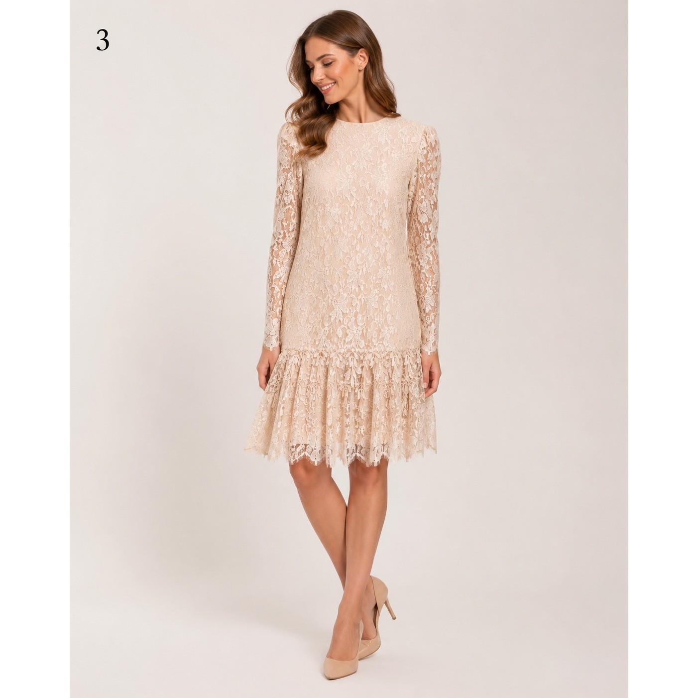 Vintage David Rose Mother of Bride Lace Dress Womens XL Off White Cottagecore