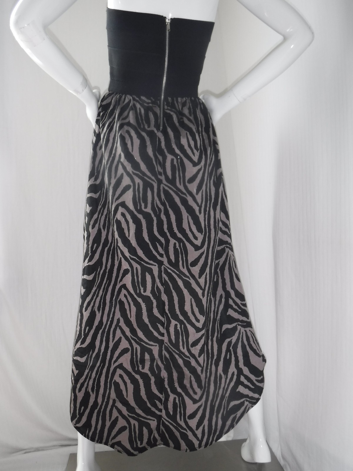 VTG 90s NWT FREDERICKS of HOLLYWOOD Bustier Asymmetrical Animal Print Dress Sm