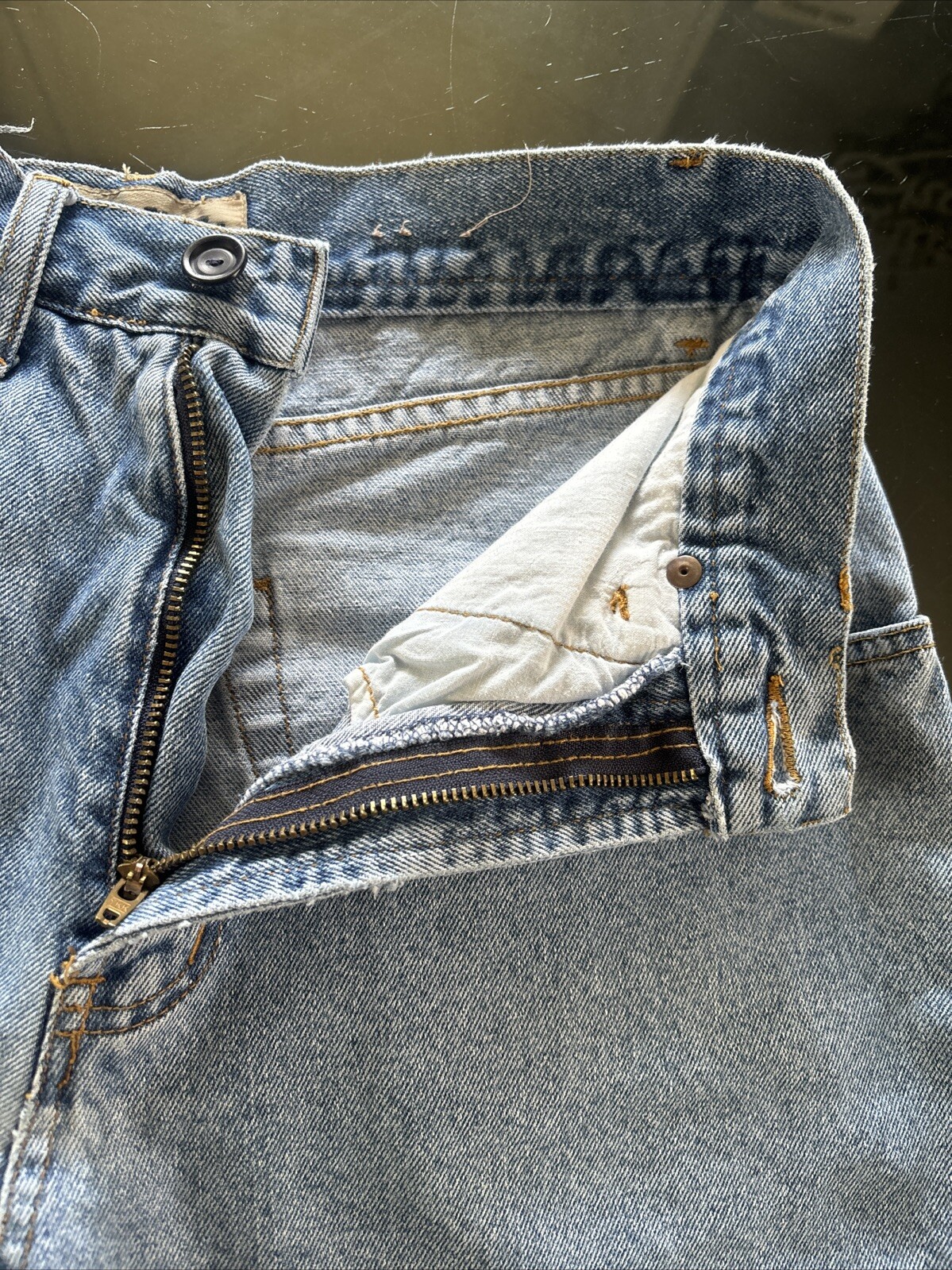 90s Moms Jean Shorts Bum Equipment Juniors 11 Hong Kong Light Blue High Waisted