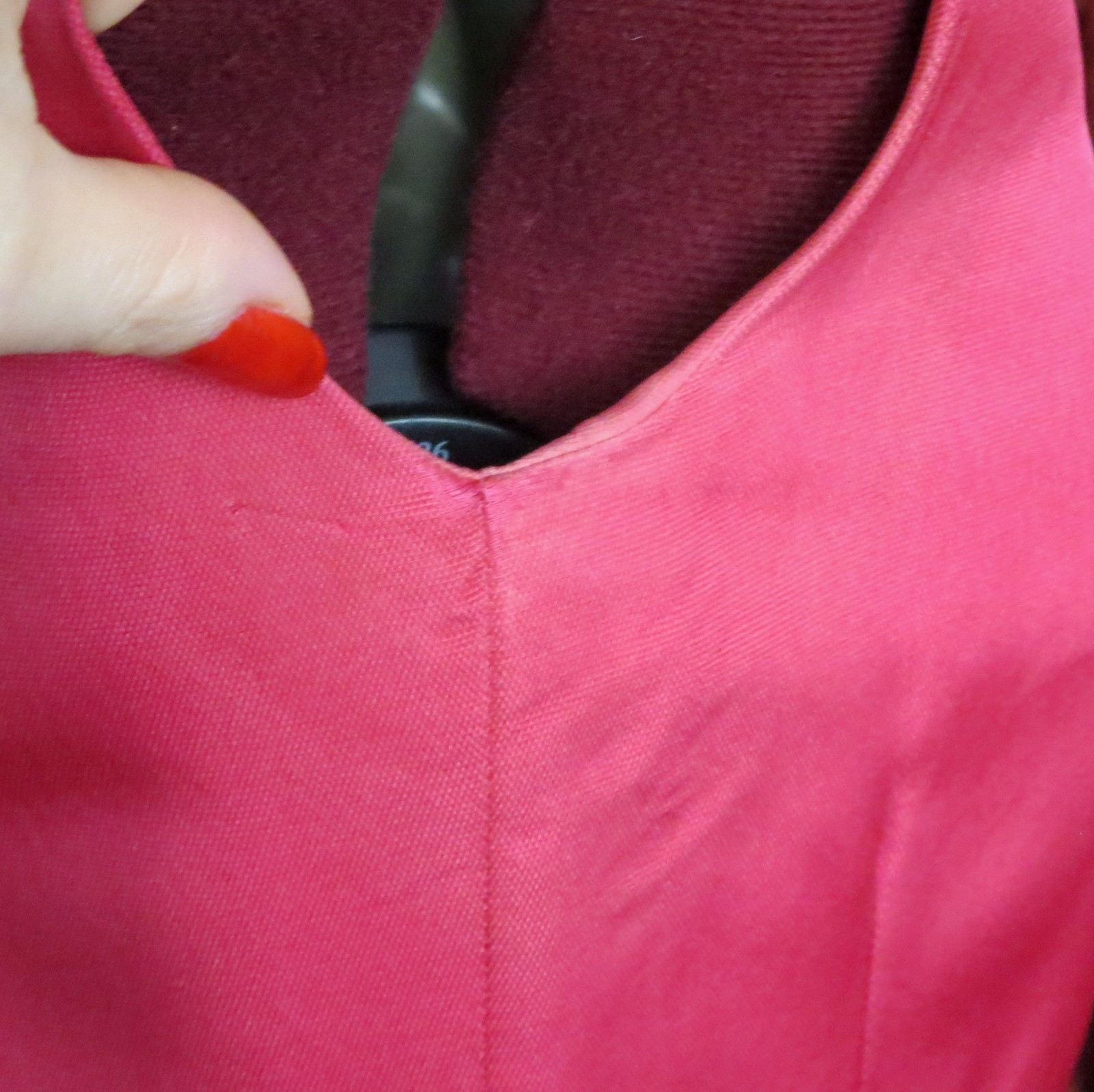 1950s 1960s Hot Pink 100% Silk Beaded Cocktail Party Dress Marjorie Michael S