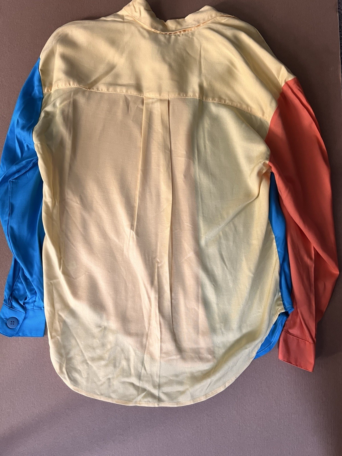 RTW Ready To Wind Down Blouse Vintage Retro Color Block Small Women’s Rayon