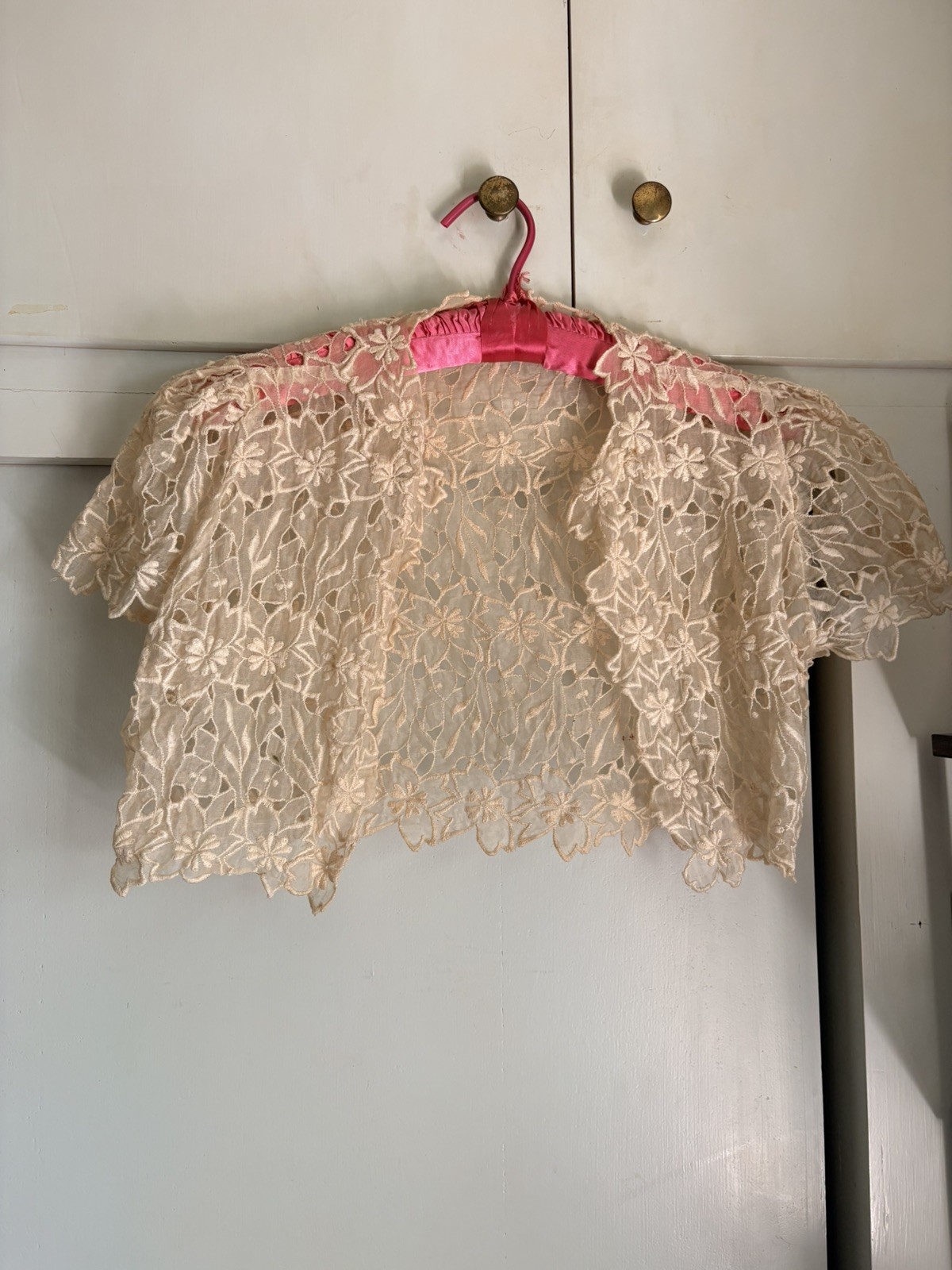 1930s 40’s Vintage Lace Cropped Bolero Jacket Size Small