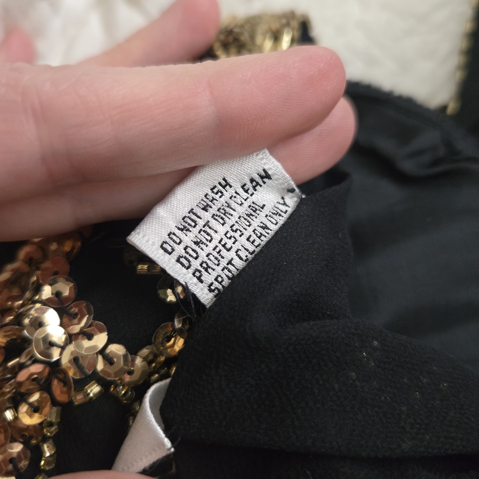Vtg 80s 100%Silk Gold Embellished Top By Black Tie, S, Party, Formal