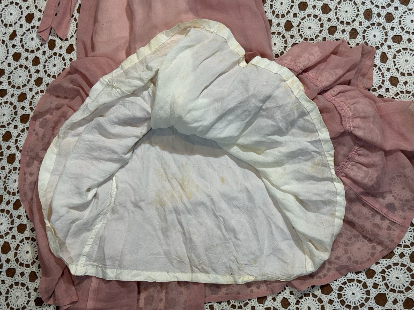 Vintage Gunne Sax Dress Maxi Pink Rose Sheer Lined Renaissance Romantic As Is