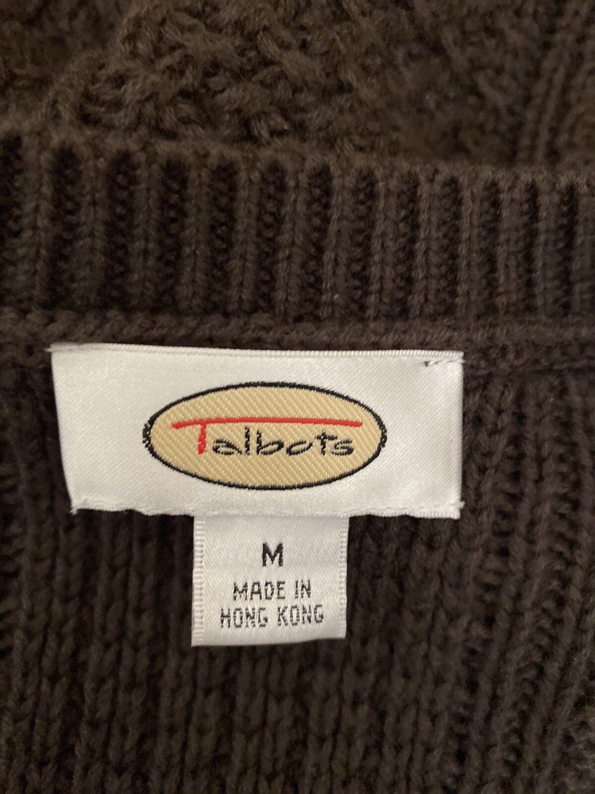 Vintage Talbots Cable Knit Sweater V-neck Vest Cashmere Blend Medium Y2K