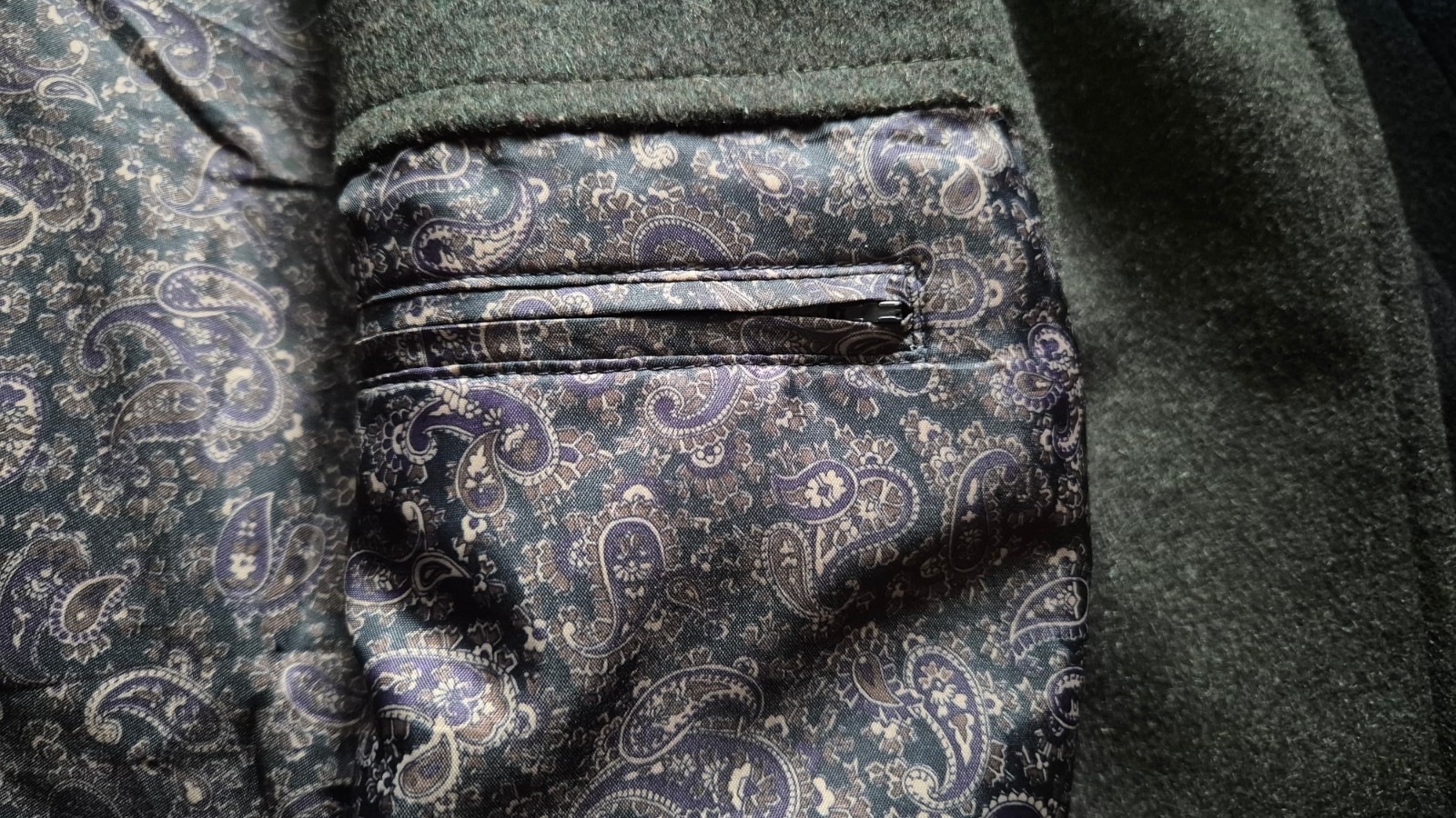 Loden vintage blue-green wool alpaca coat
