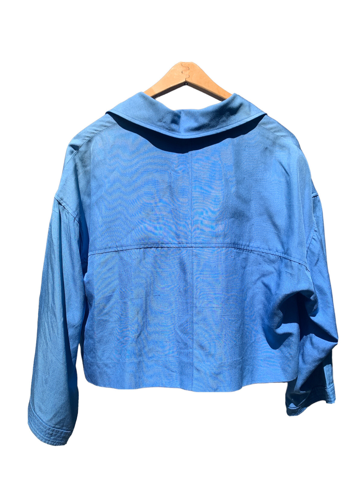 CHANEL Boutique Vintage Blue Tunic Pullover Top CC Logo Buttons Made in France