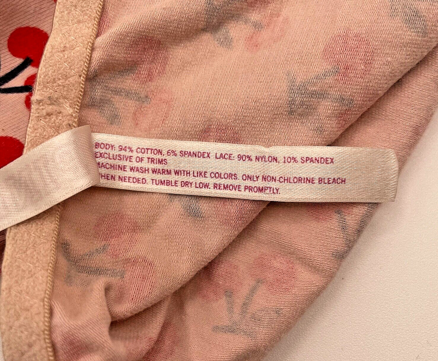 2008 Victoria’s Secret PINK Cherry Print Cotton Extra Low Rise Hipster Pantie XS