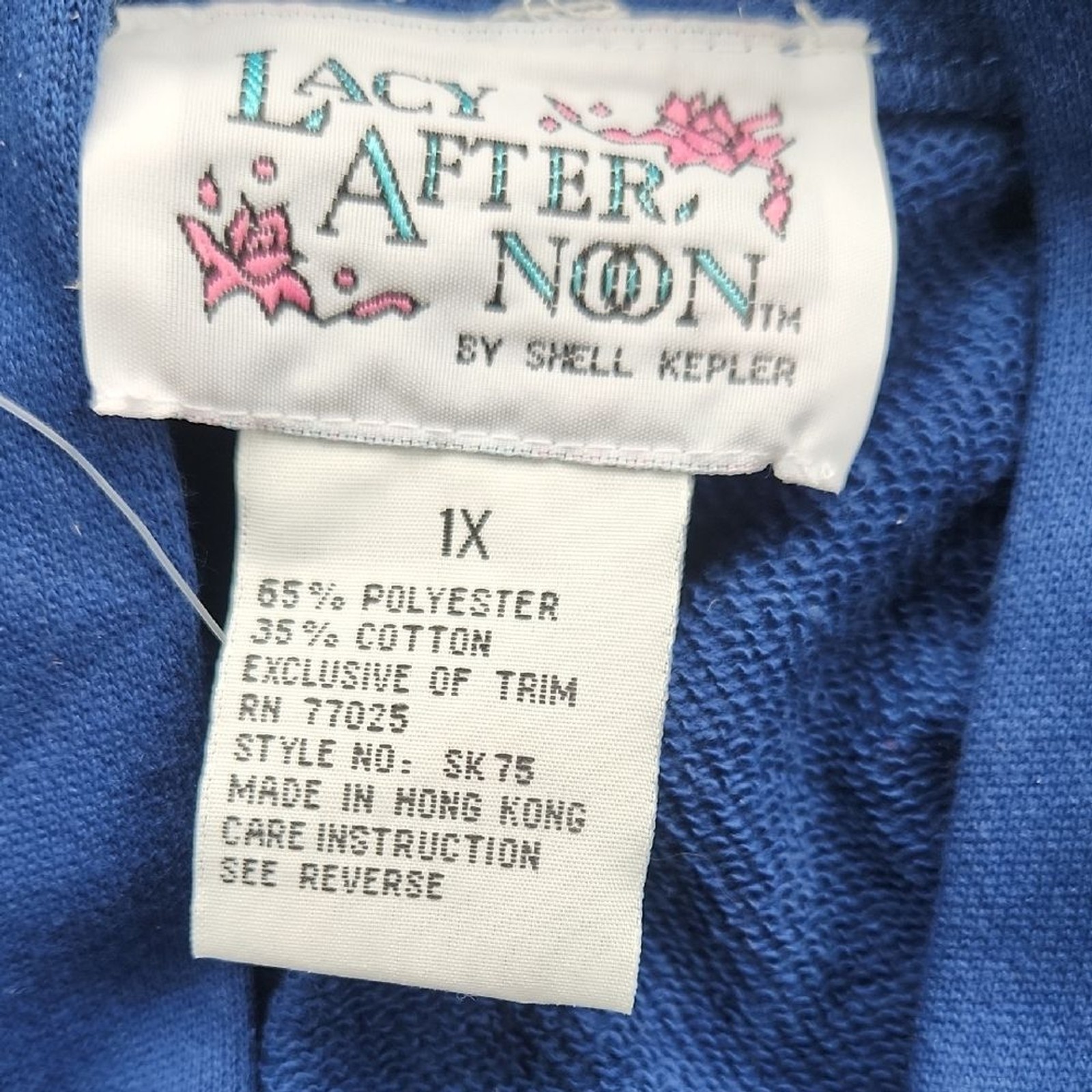 Vintage Lacy Afternoon by Shell Kepler Beaded Duster Cardigan Blue XL