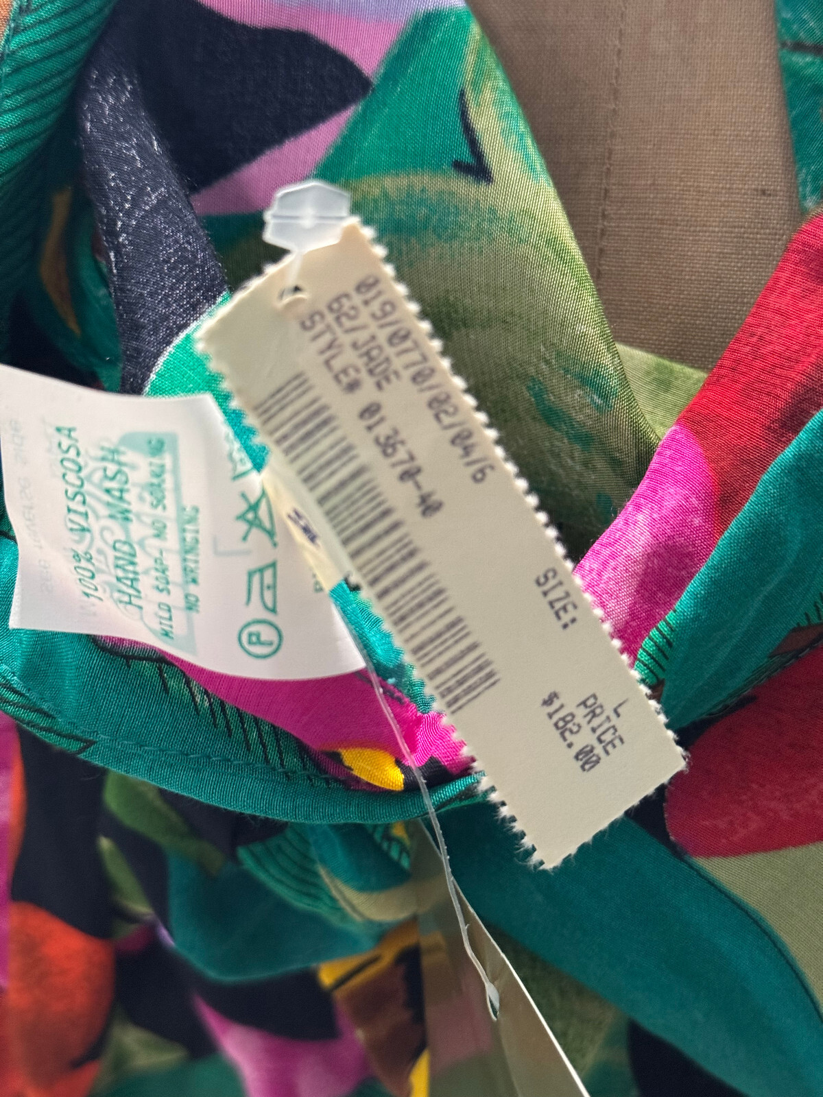 Vintage Gottex Colorful Tropical Floral Pattern Long Shirt New Old W/ Tags Large