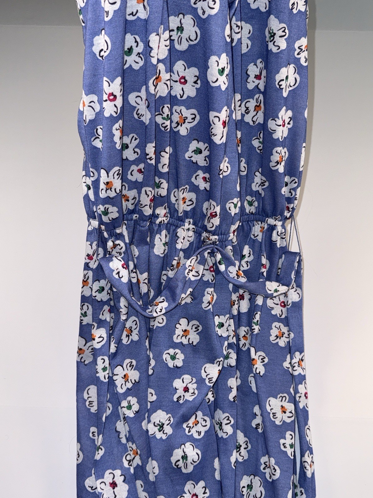 Vintage Dress Size 12 Darian Blue With Colorful Flowers Cinch Waist Floral 90’s